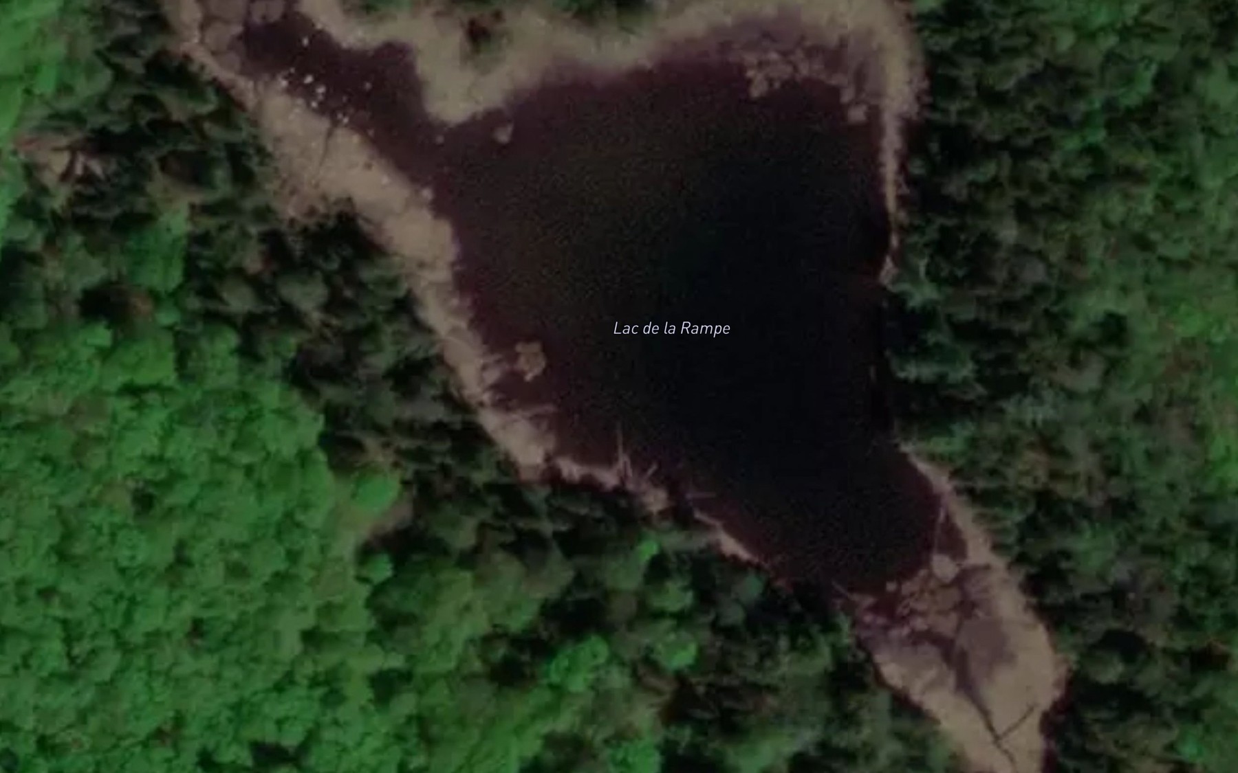 Satellite map of the Lac de la Rampe