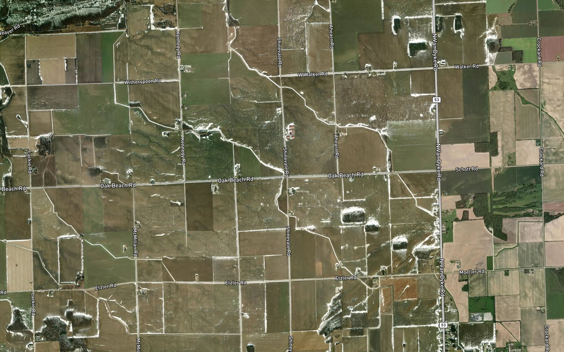 Satellite map of the Schram Drain
