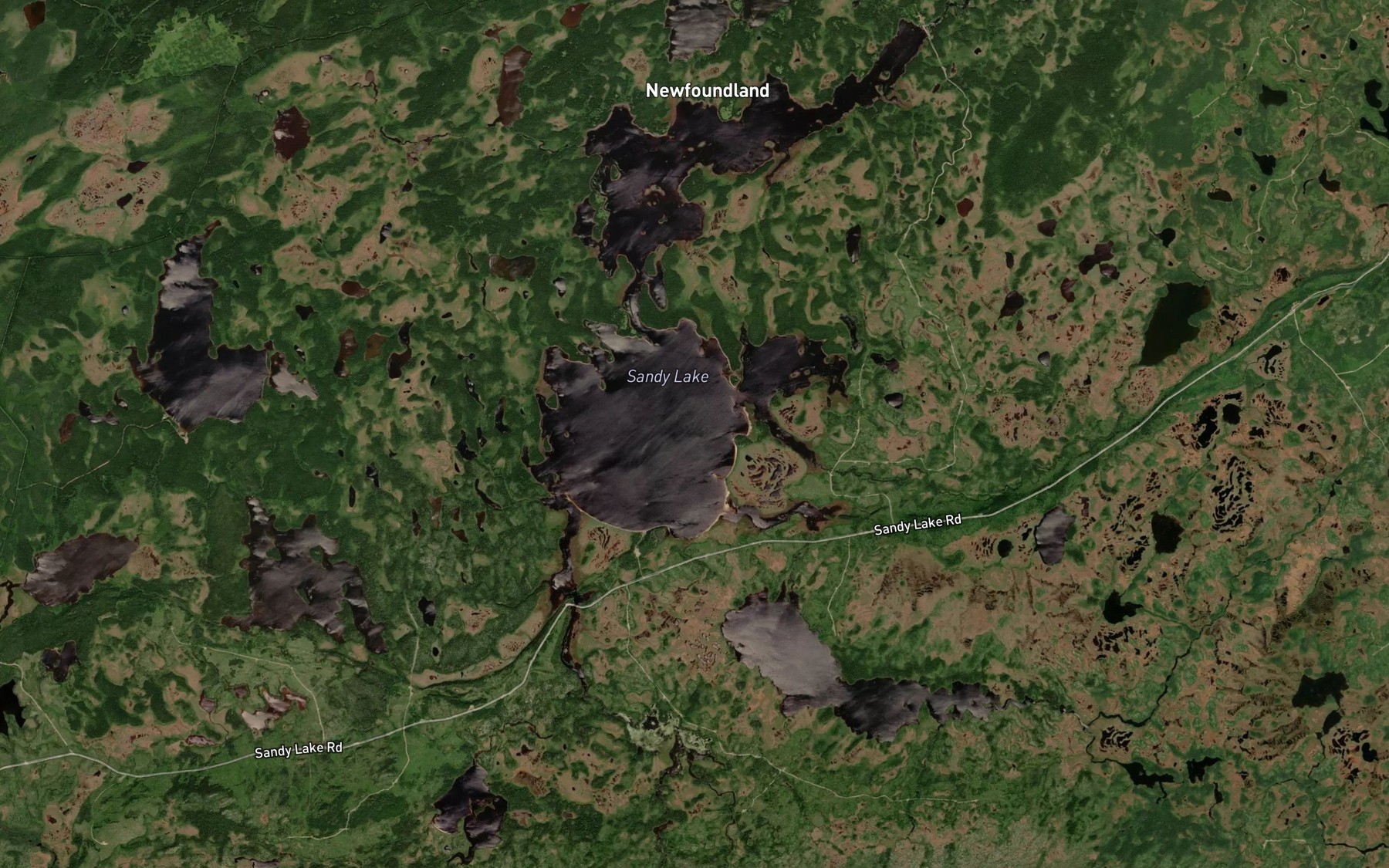 Satellite map of the Sandy Lake
