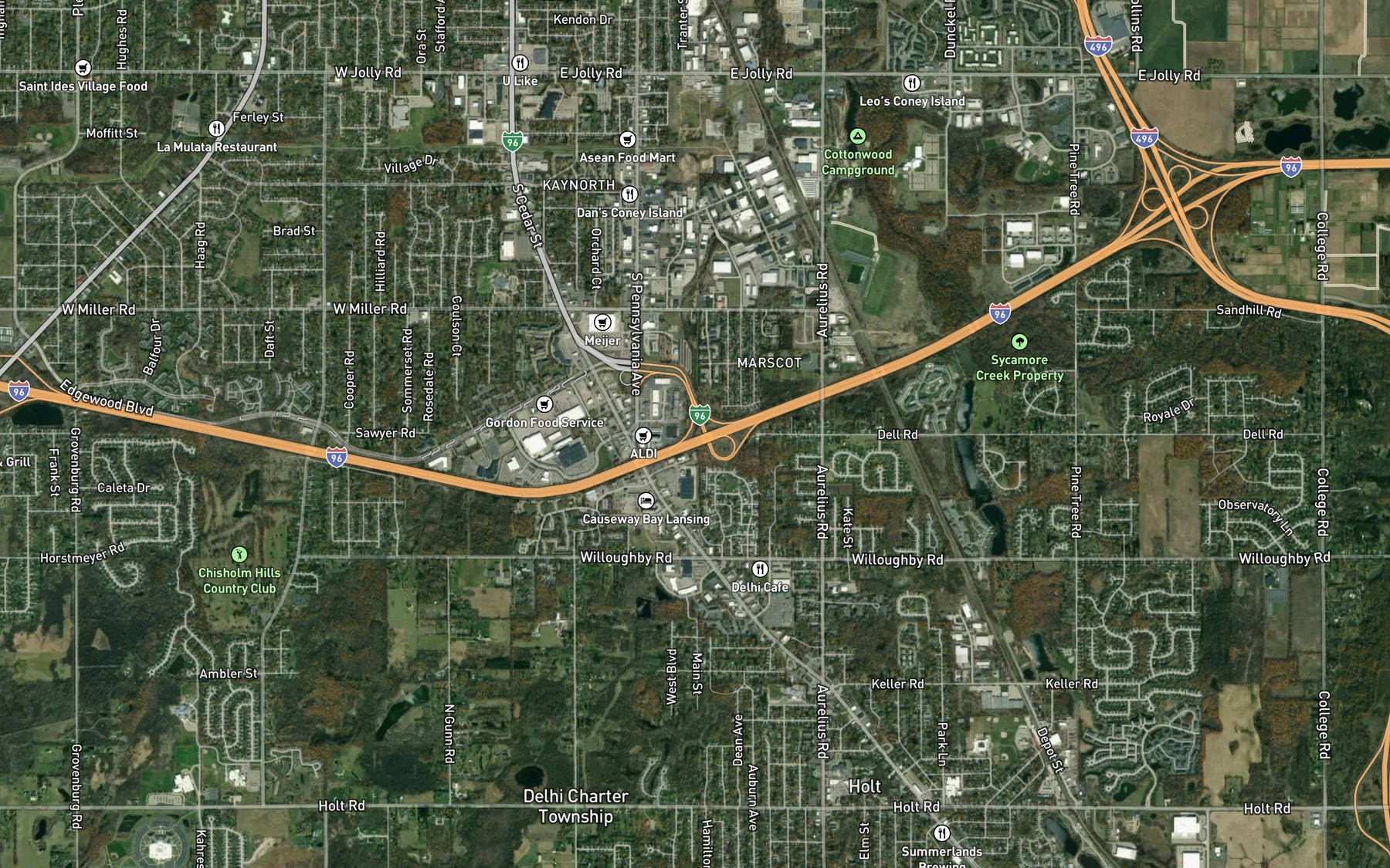 Satellite map of the Mud Lake Drain