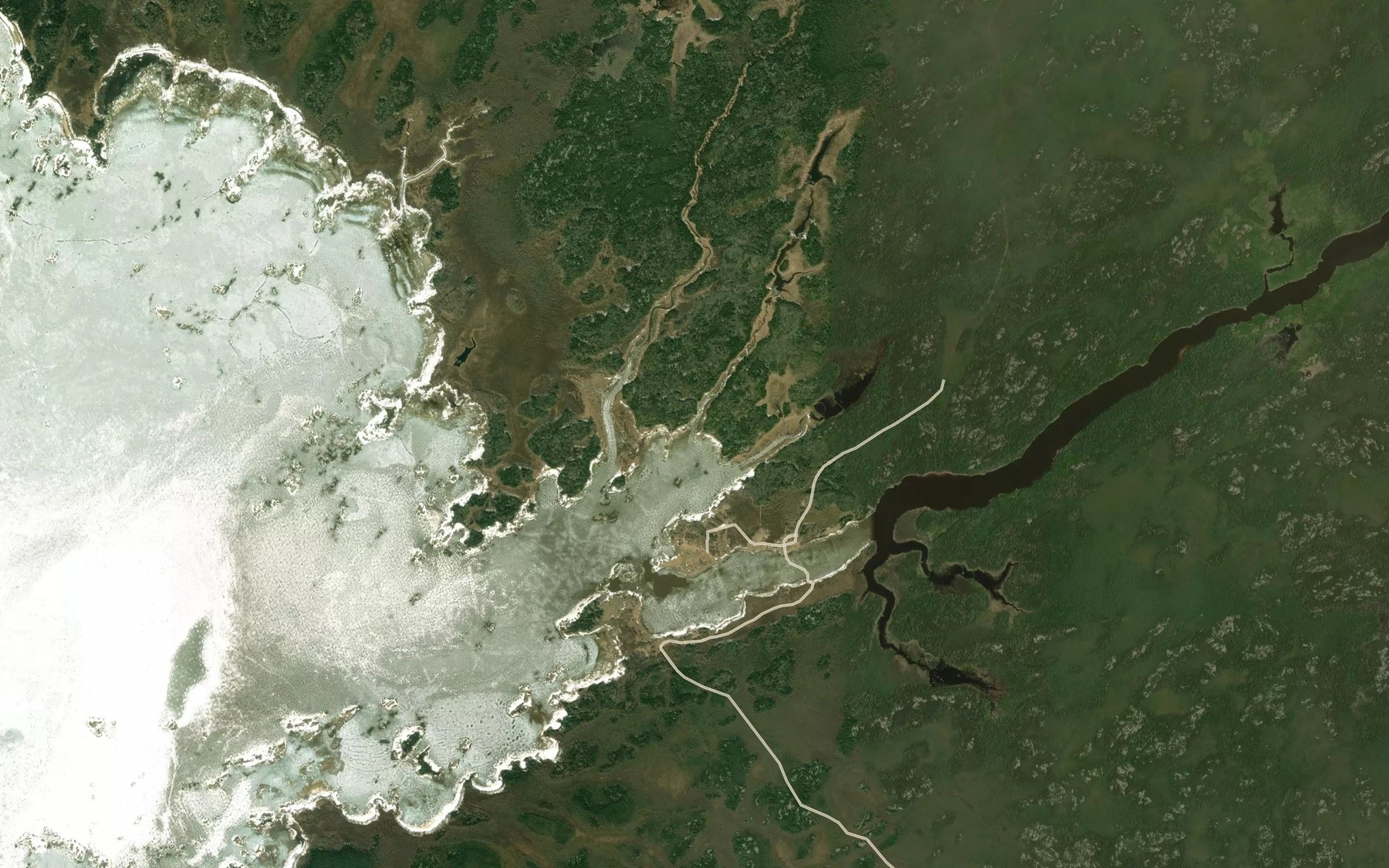 Satellite map of the Annies Creek