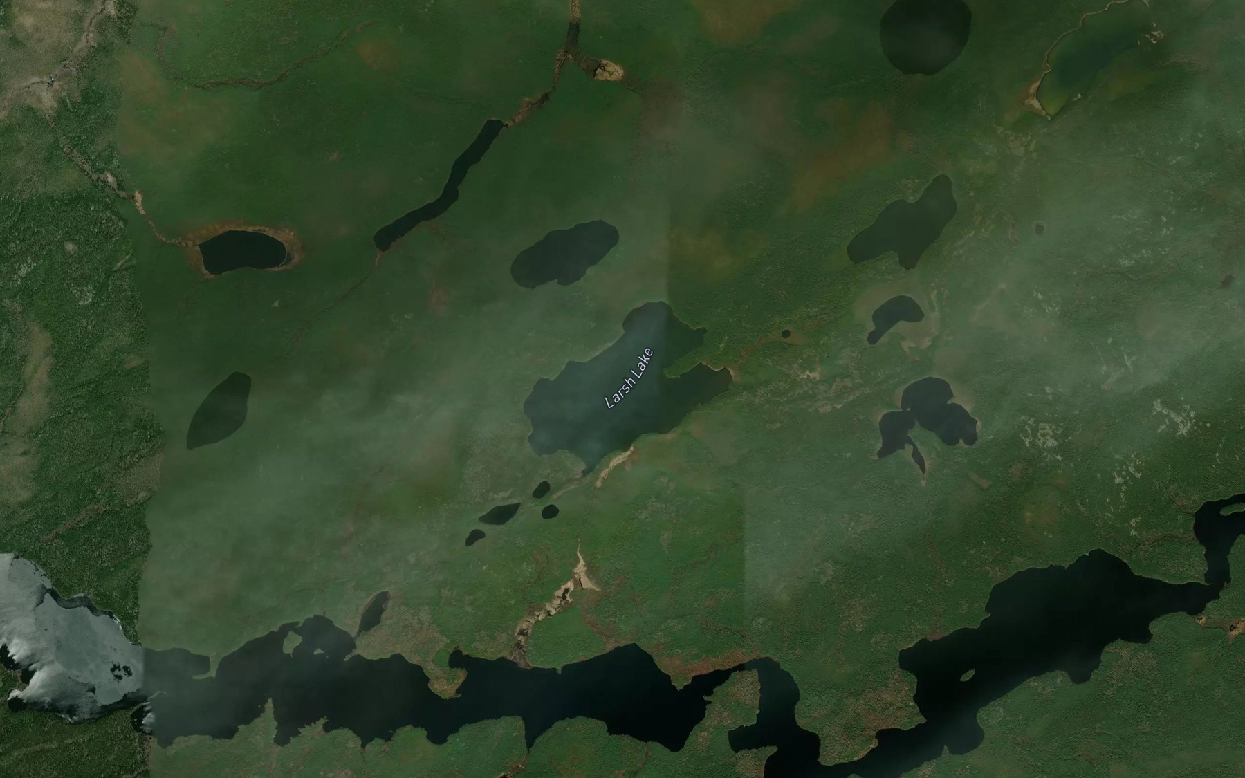 Satellite map of the Larsh Lake