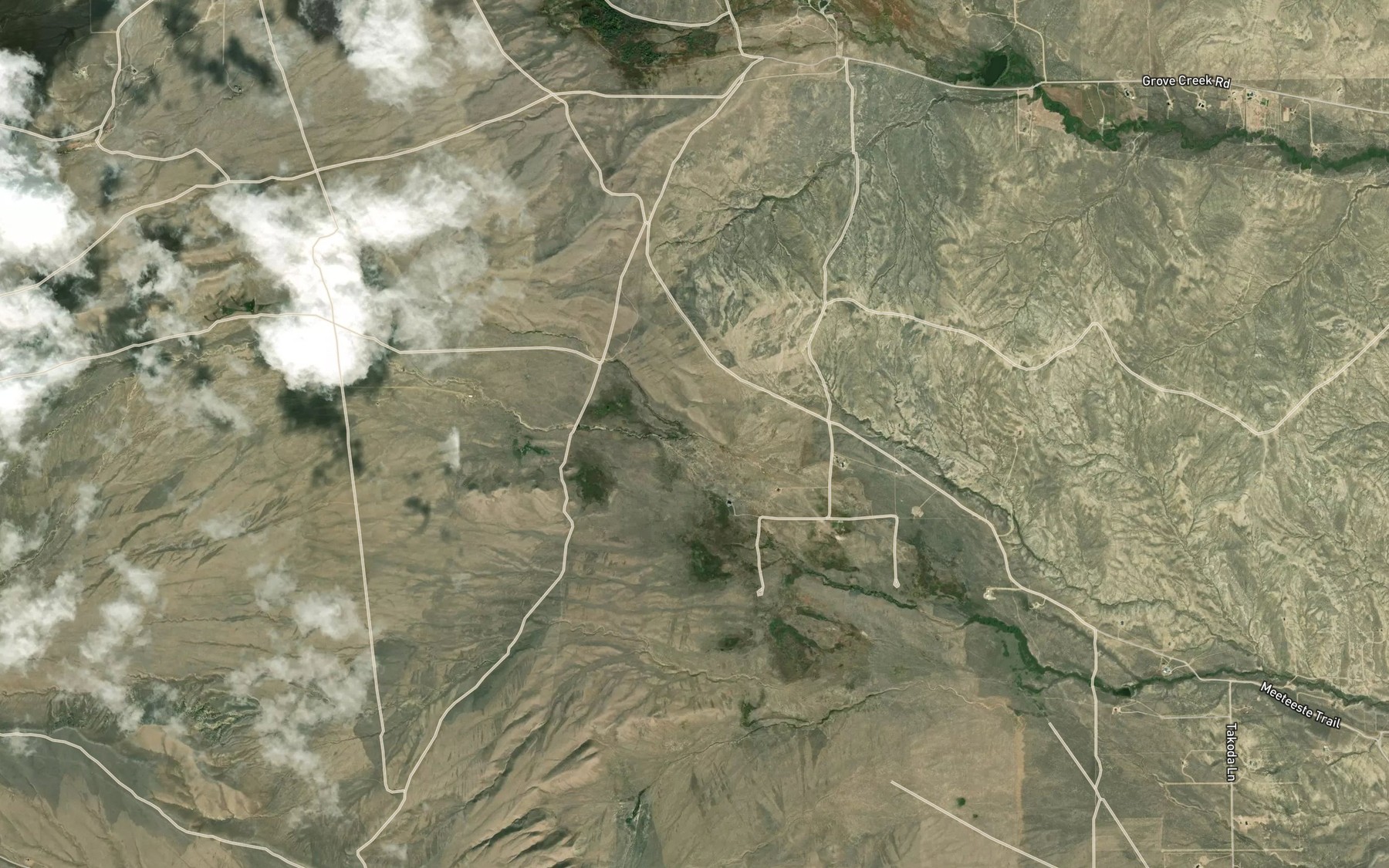 Satellite map of the Ruby Creek