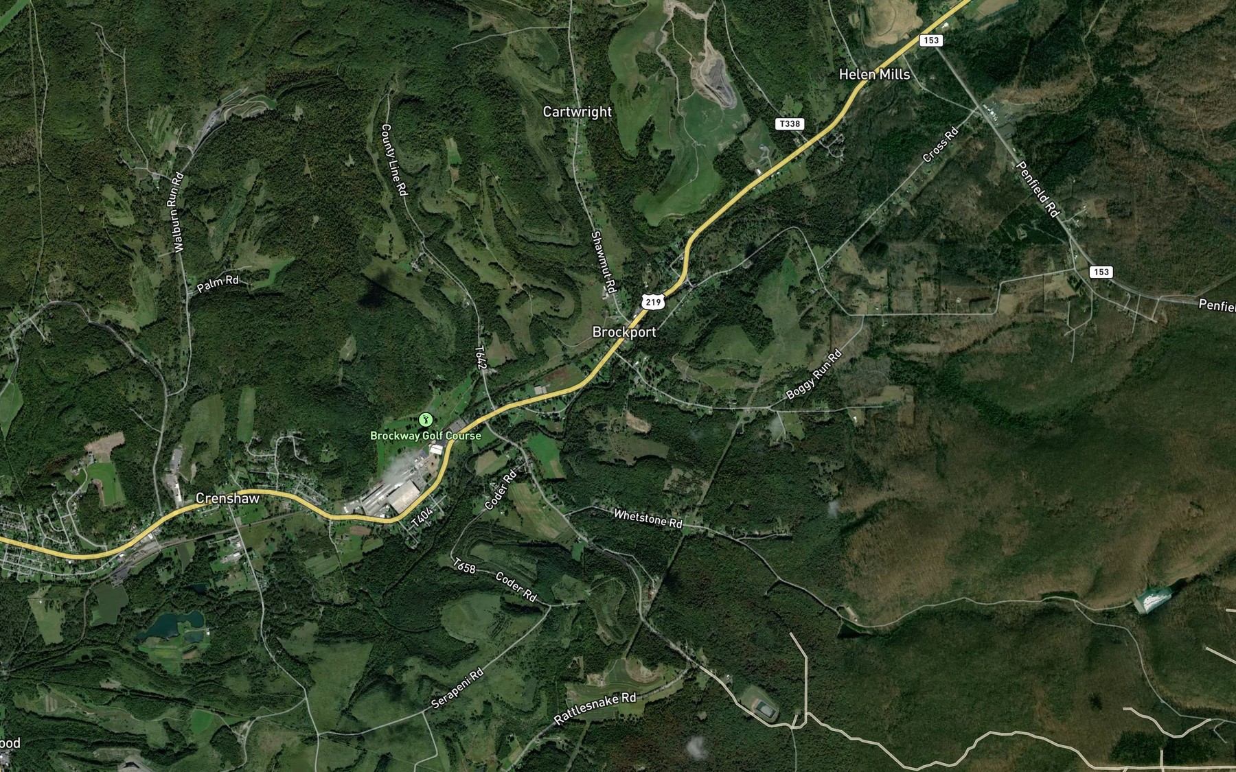 Satellite map of the Boggy Run