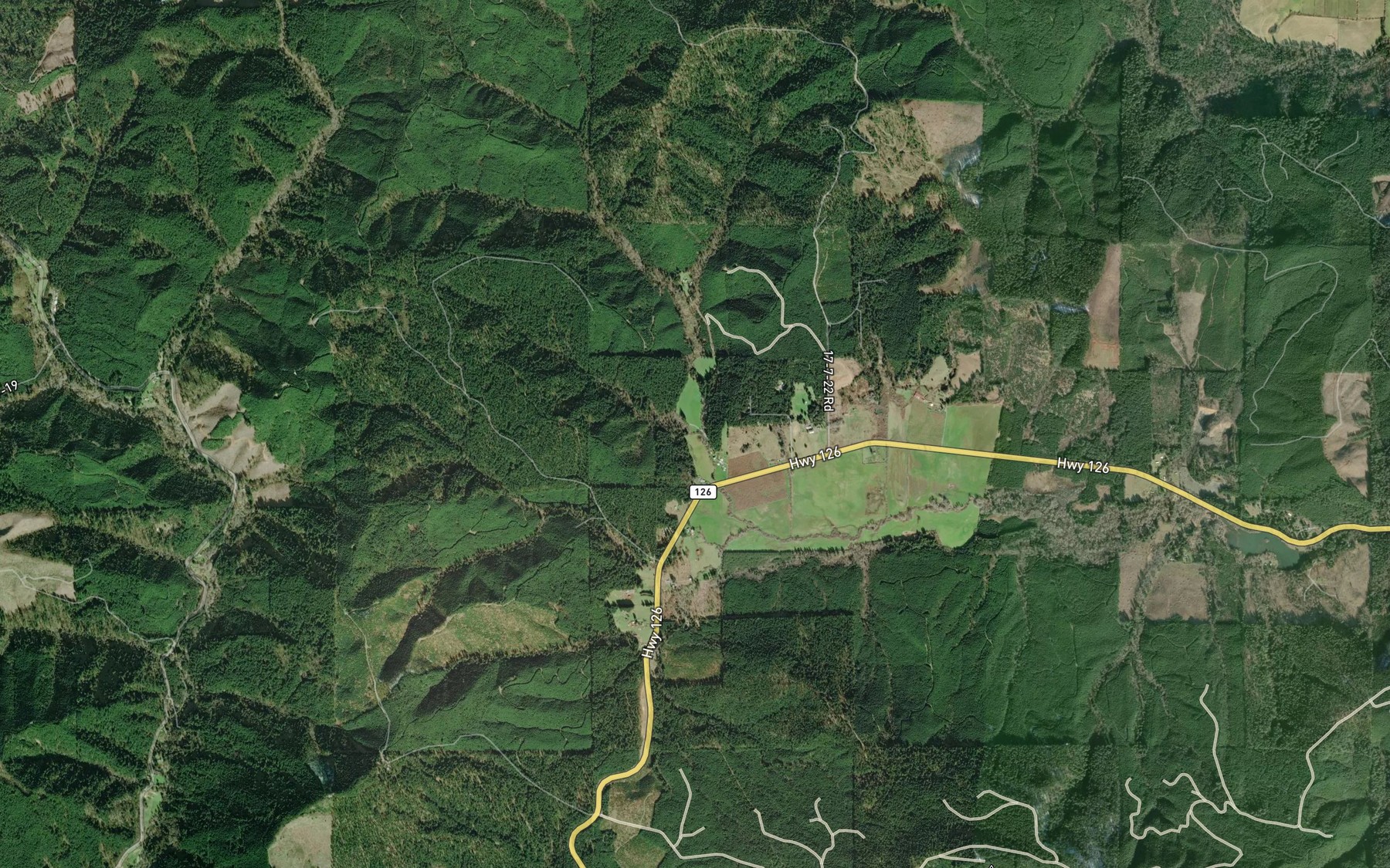 Satellite map of the Potterf Creek