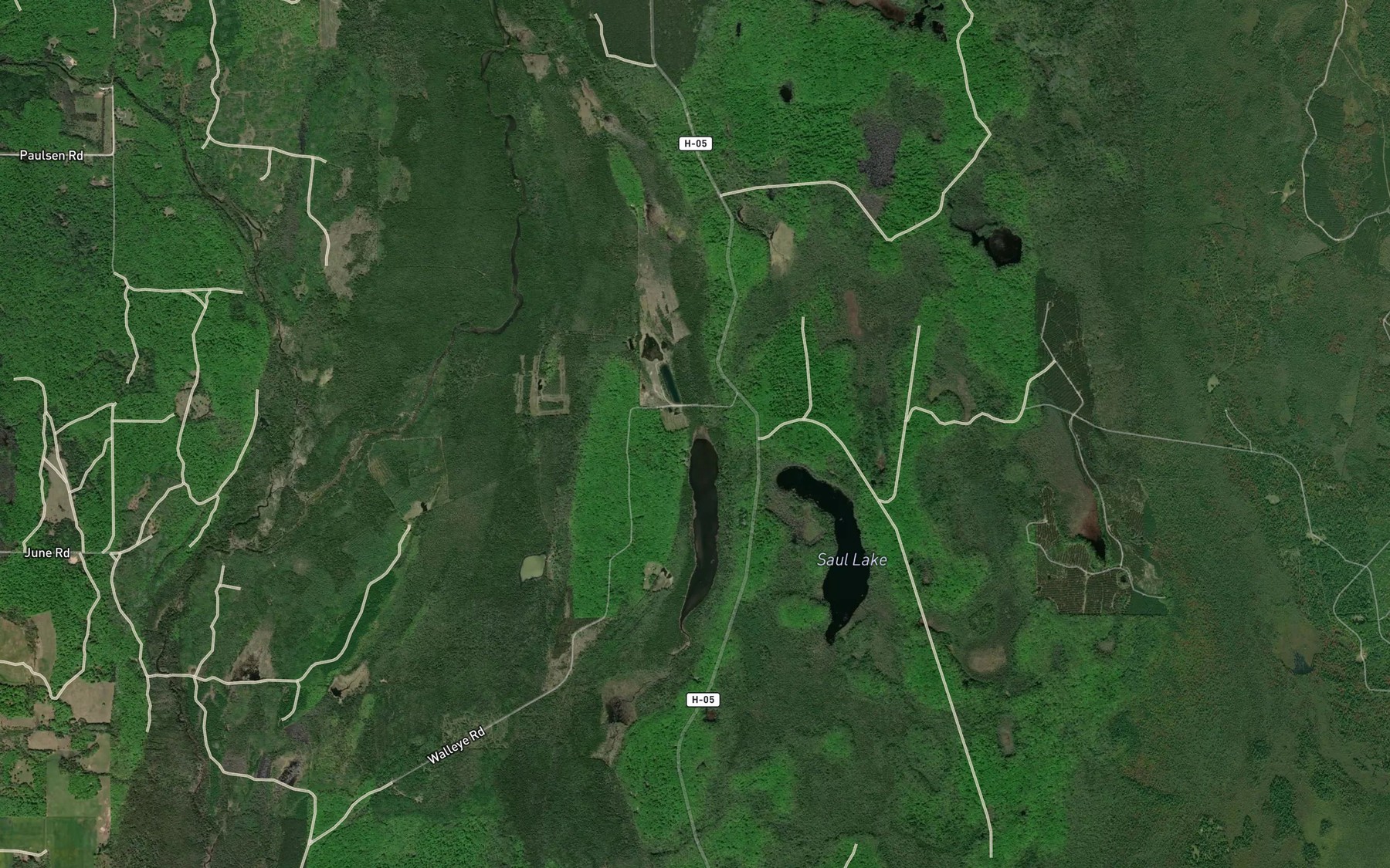 Satellite map of the Squirrel Creek