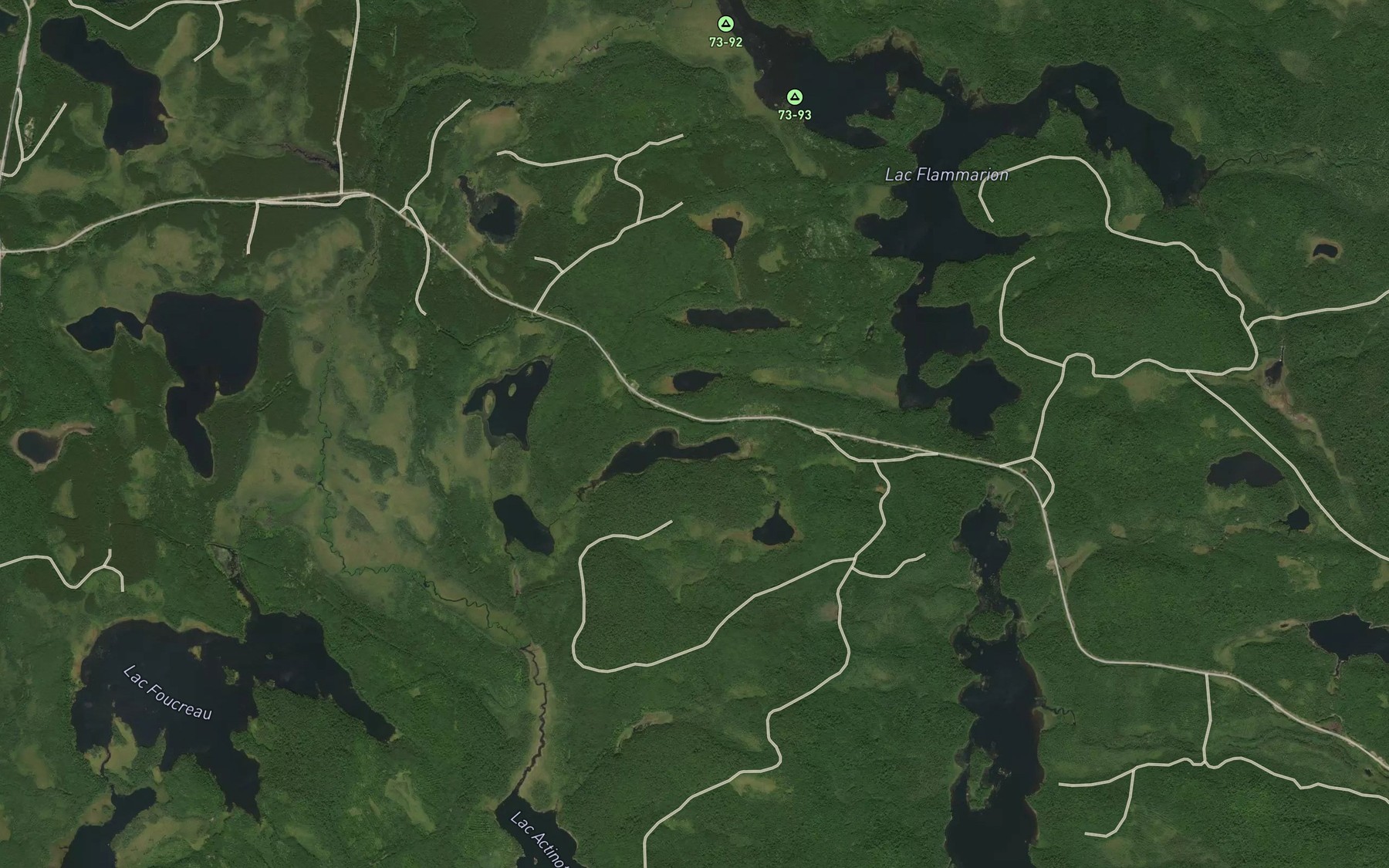 Satellite map of the Lac aux Lierres