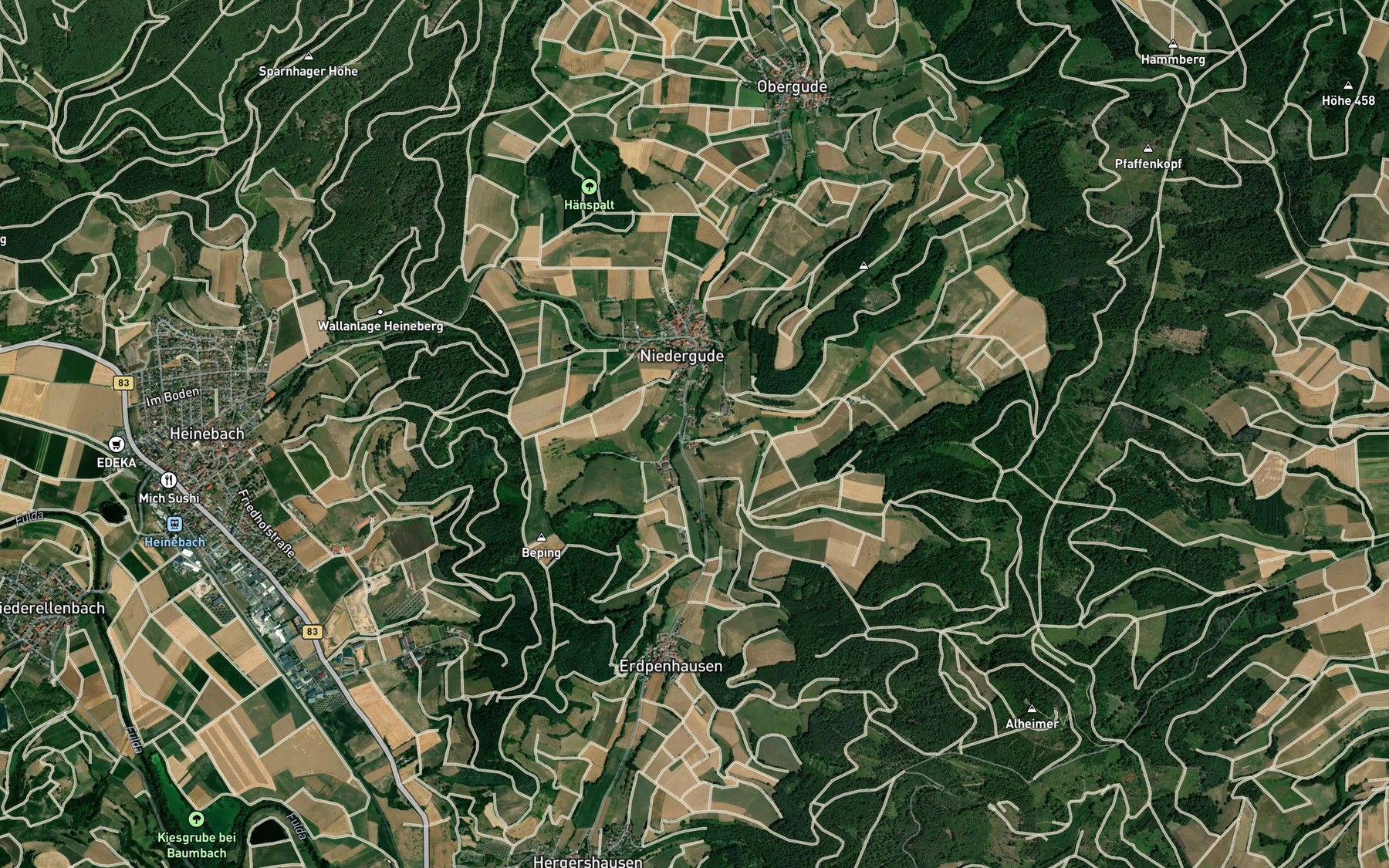 Satellite map of the Rossbach