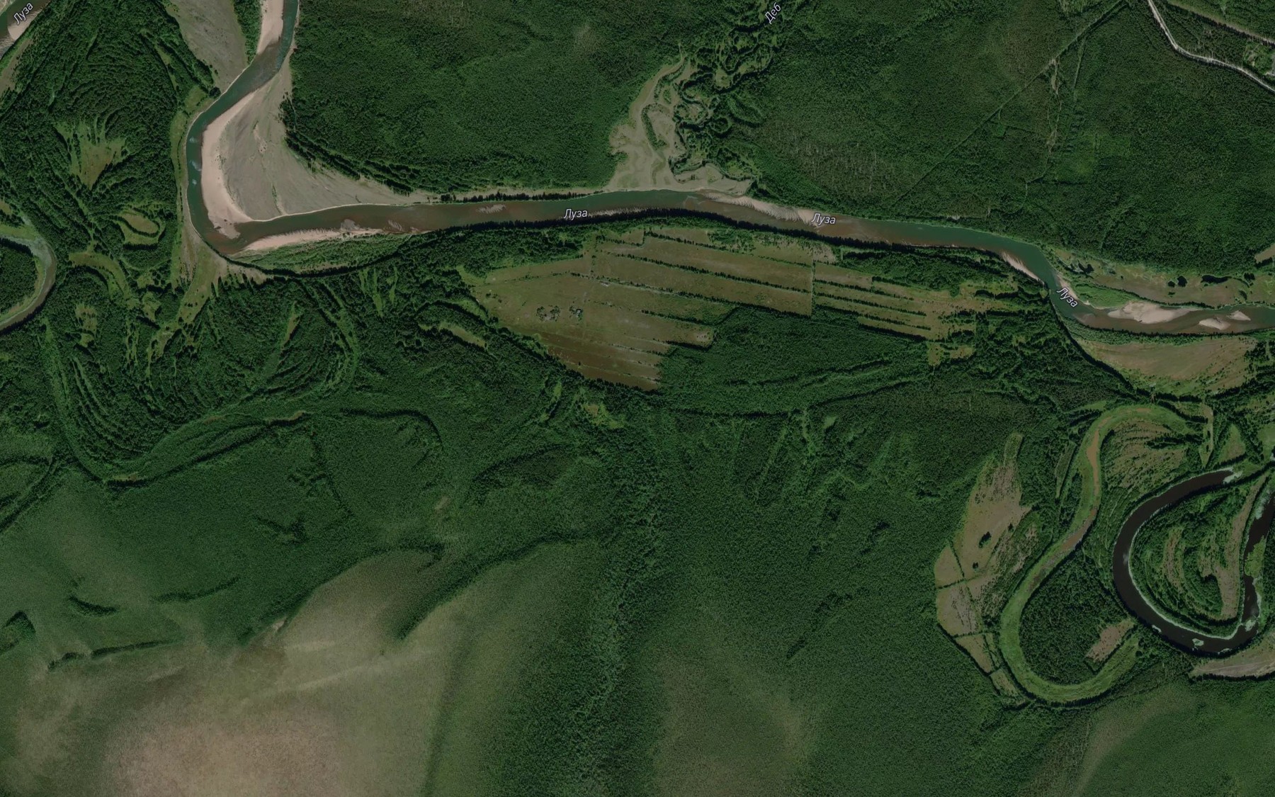 Satellite map of the Nyur'yu