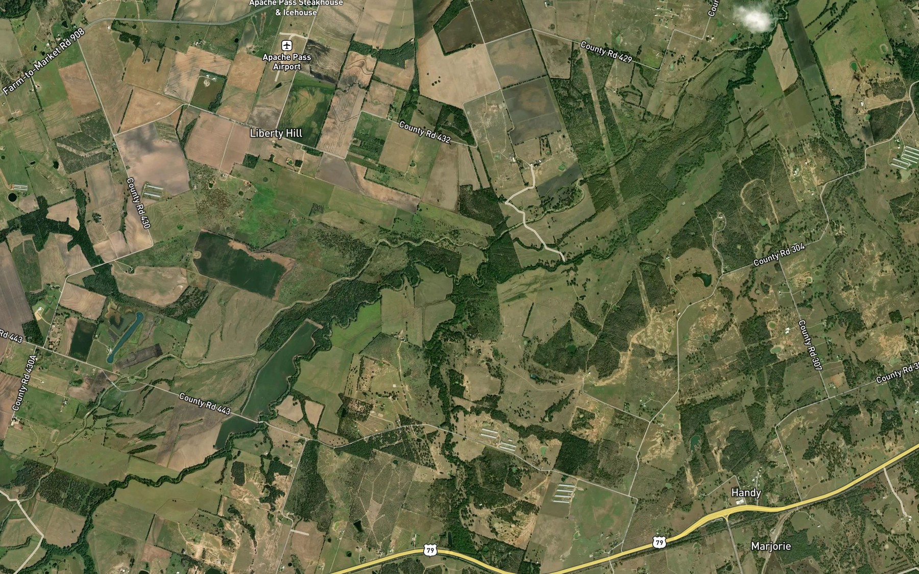 Satellite map of the Rocky Creek