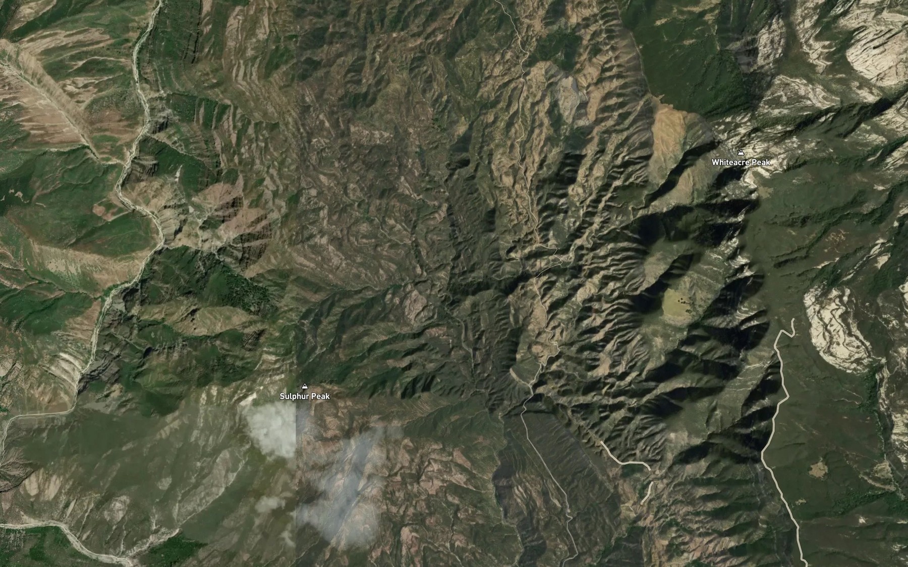 Satellite map of the Squaw Creek