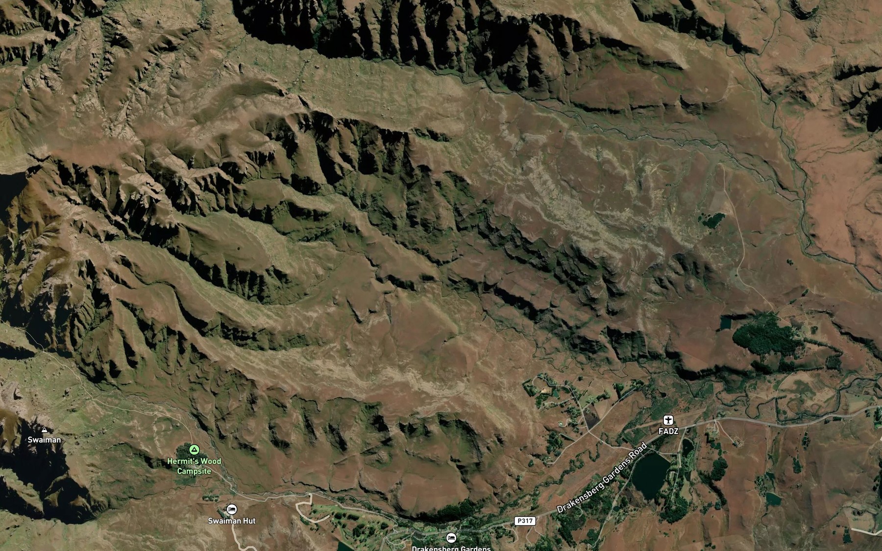 Satellite map of the Thukelana