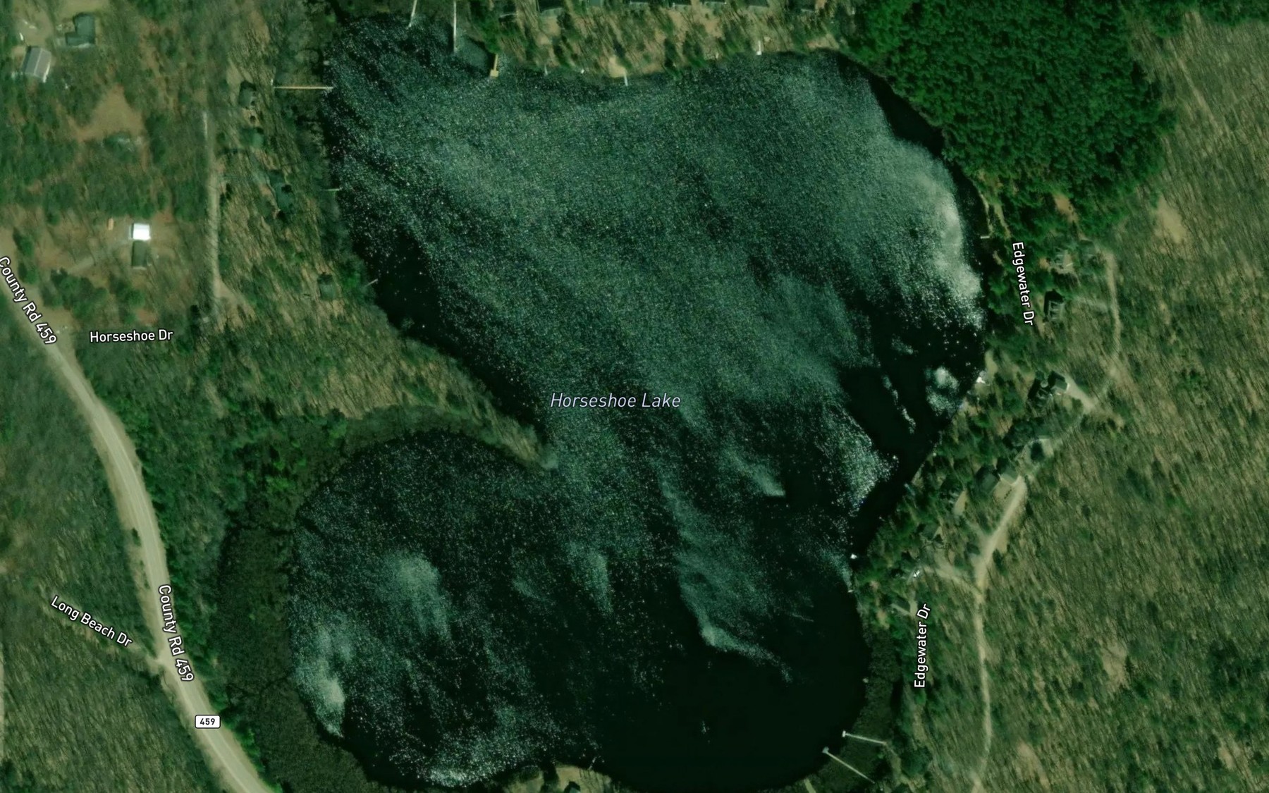Satellite map of the Horseshoe Lake