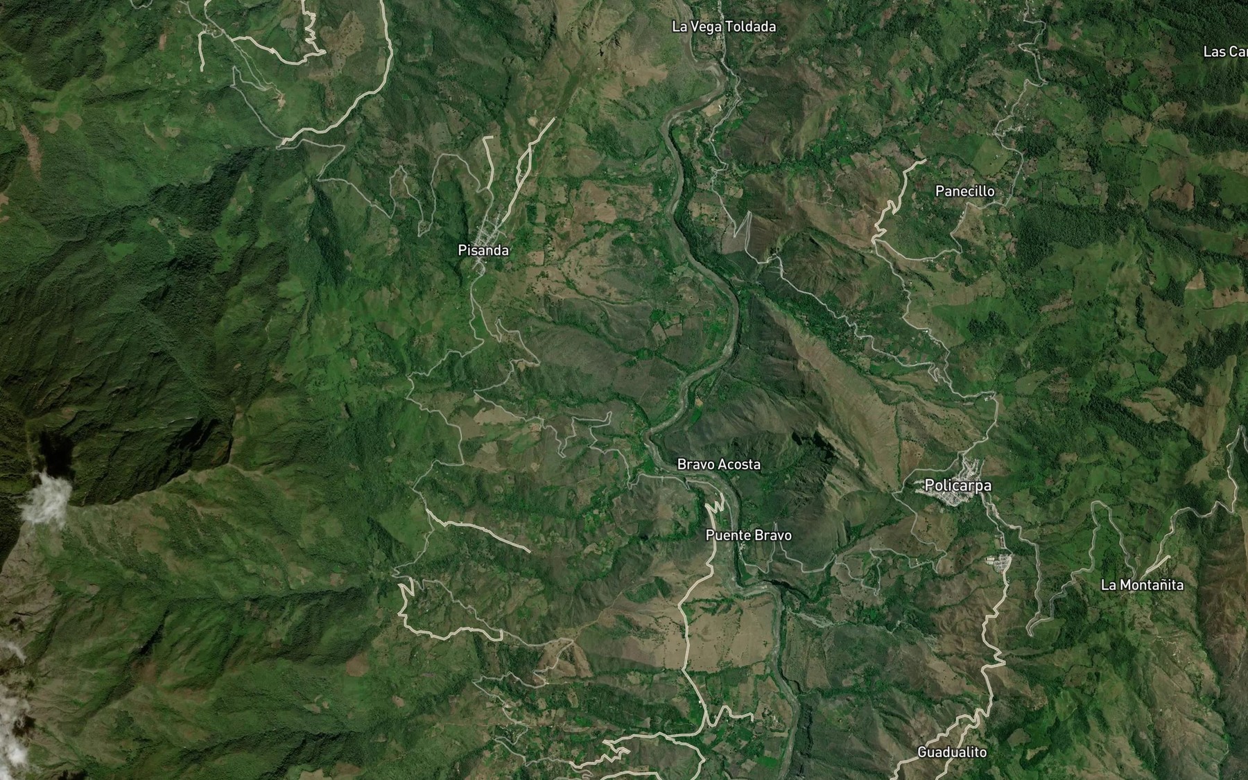Satellite map of the Quebrada La Manga