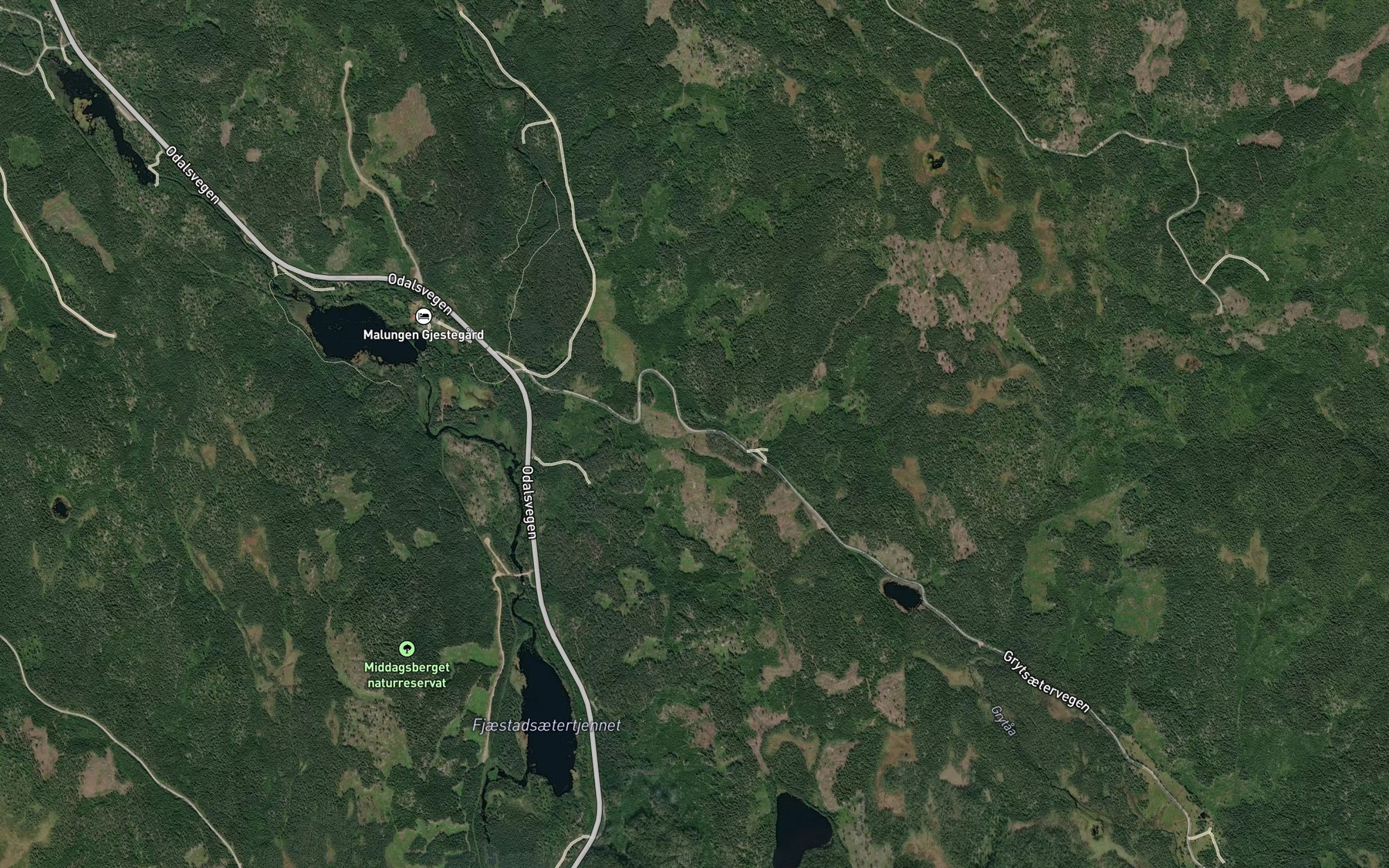 Satellite map of the Vakkermyrbekken