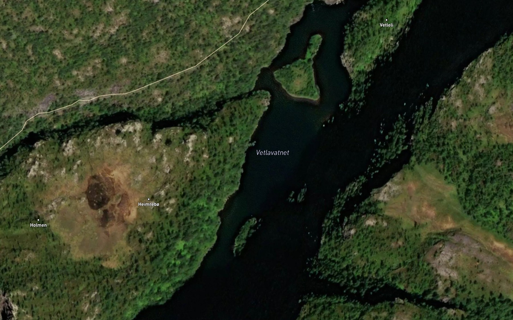 Satellite map of the Vetlavatnet