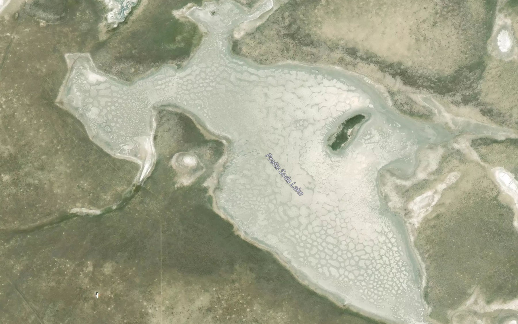 Satellite map of the Pratts Soda Lakes