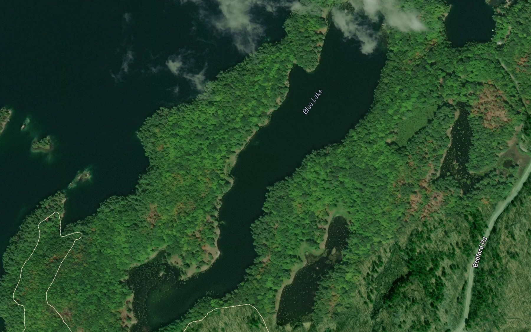 Satellite map of the Blue Lake