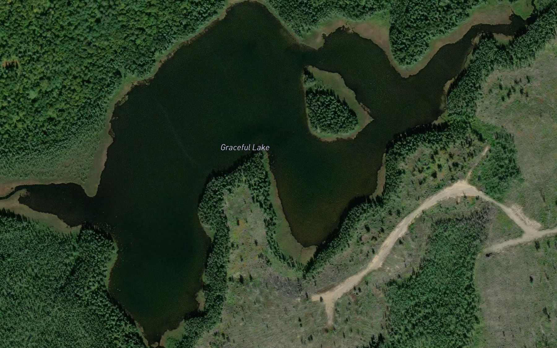 Satellite map of the Graceful Lake