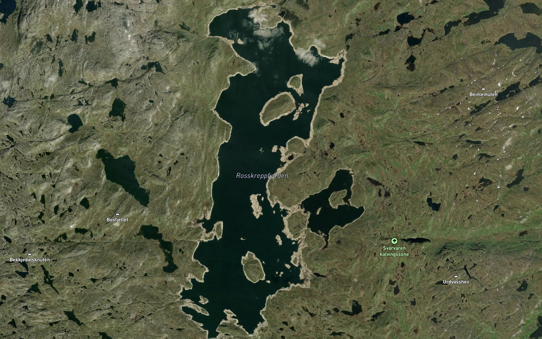 Satellite map of the Rosskreppfjorden