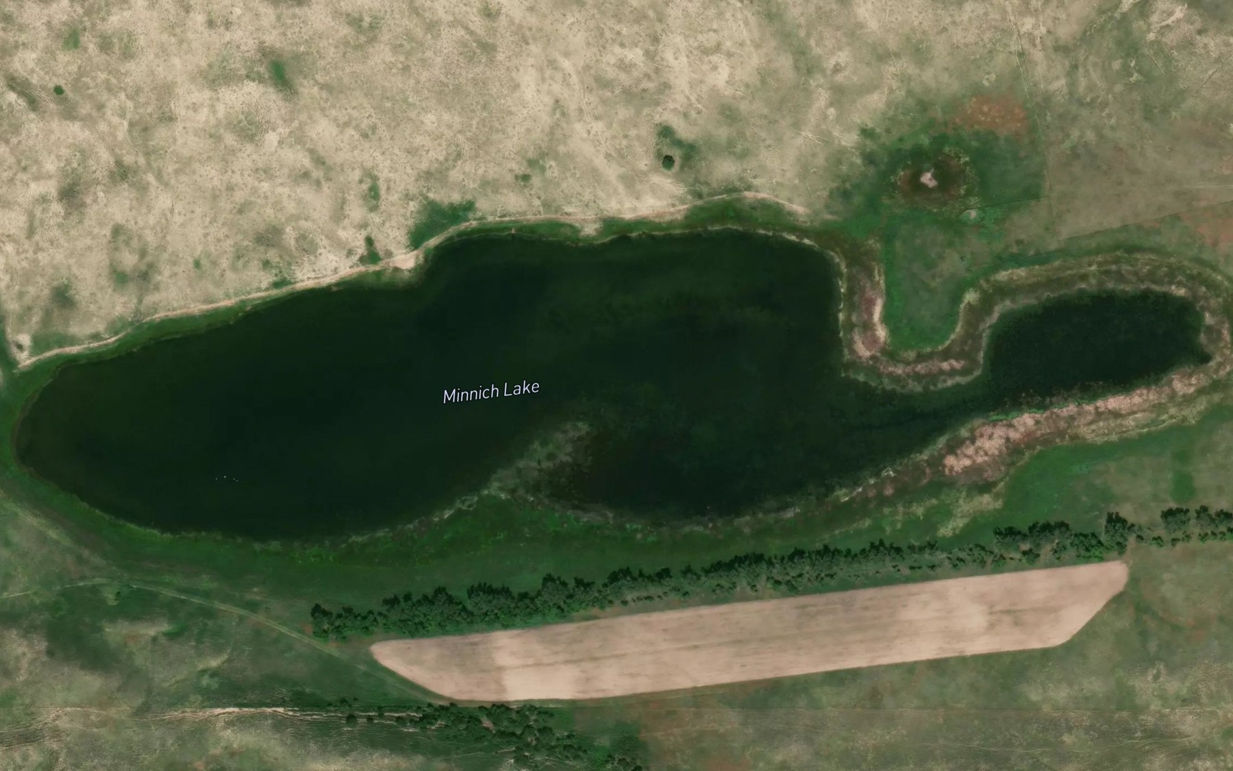 Satellite map of the Minnich Lake