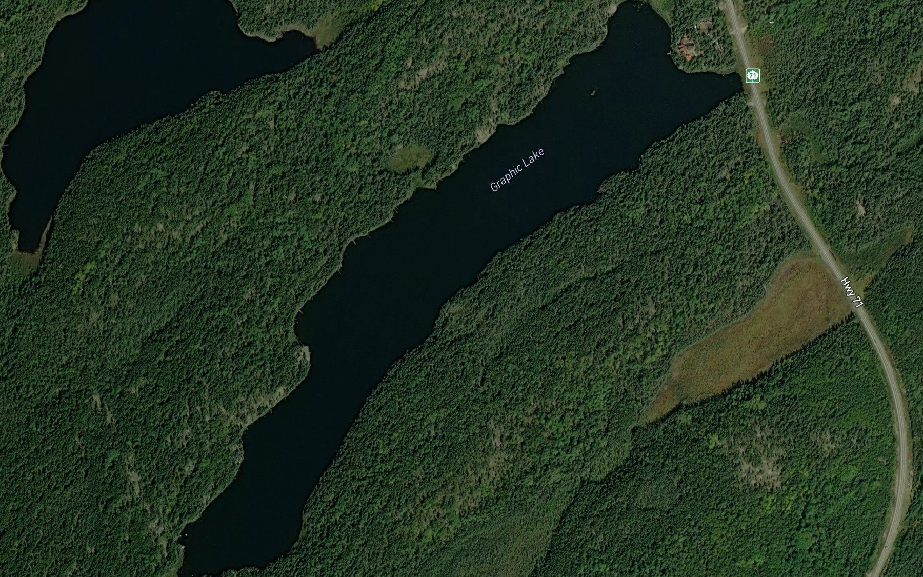 Satellite map of the Graphic Lake