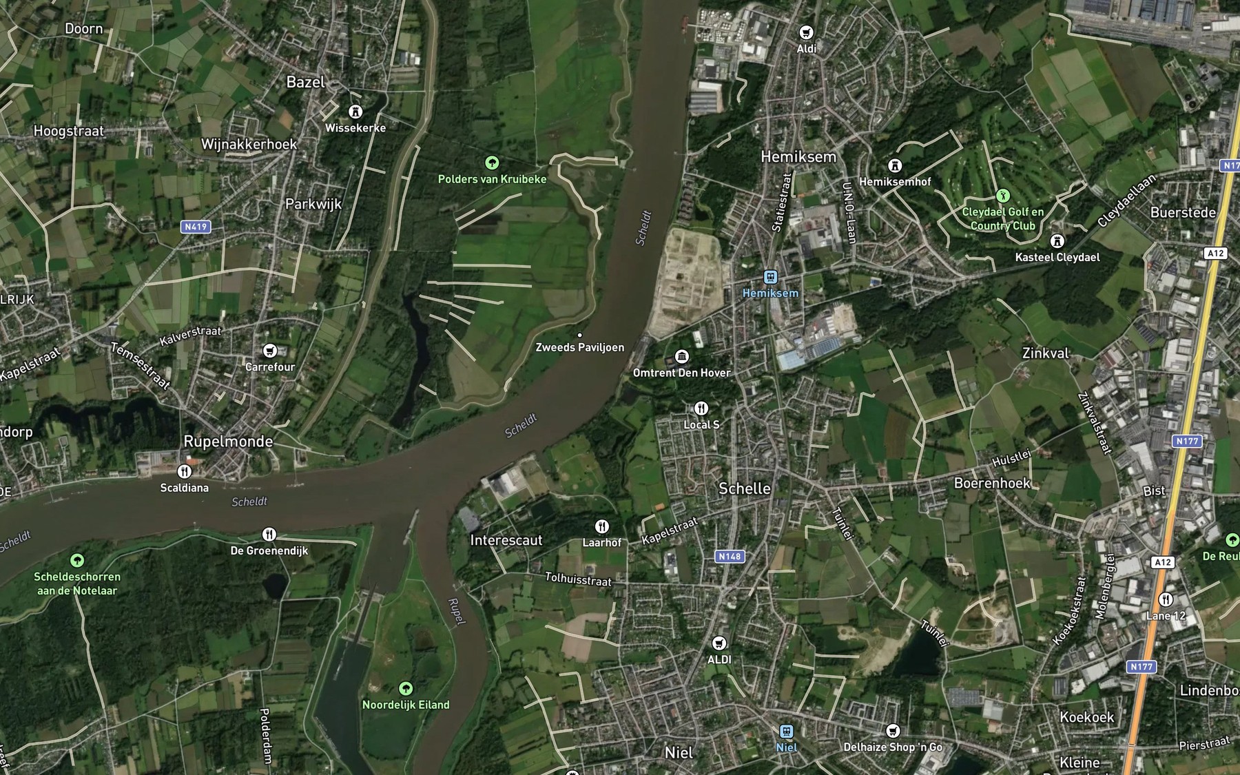 Satellite map of the Kleine Struisbeek