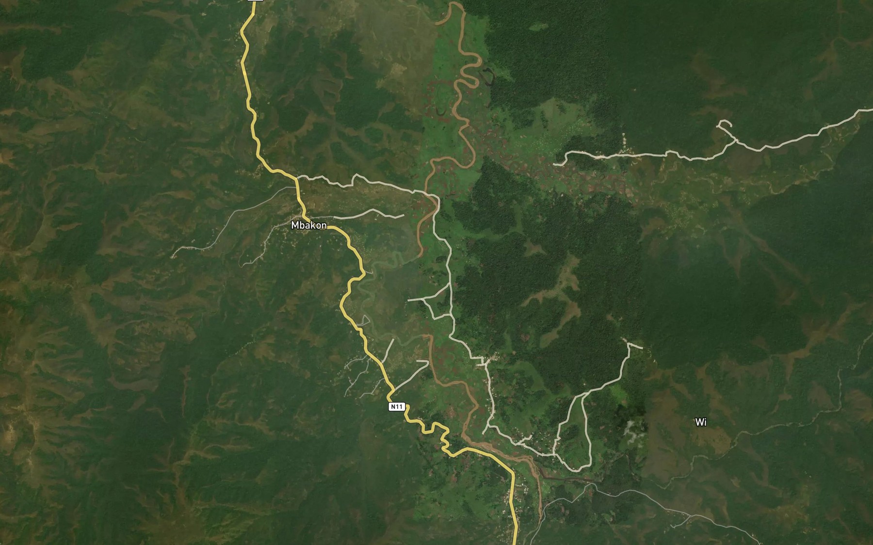 Satellite map of the River Mugom