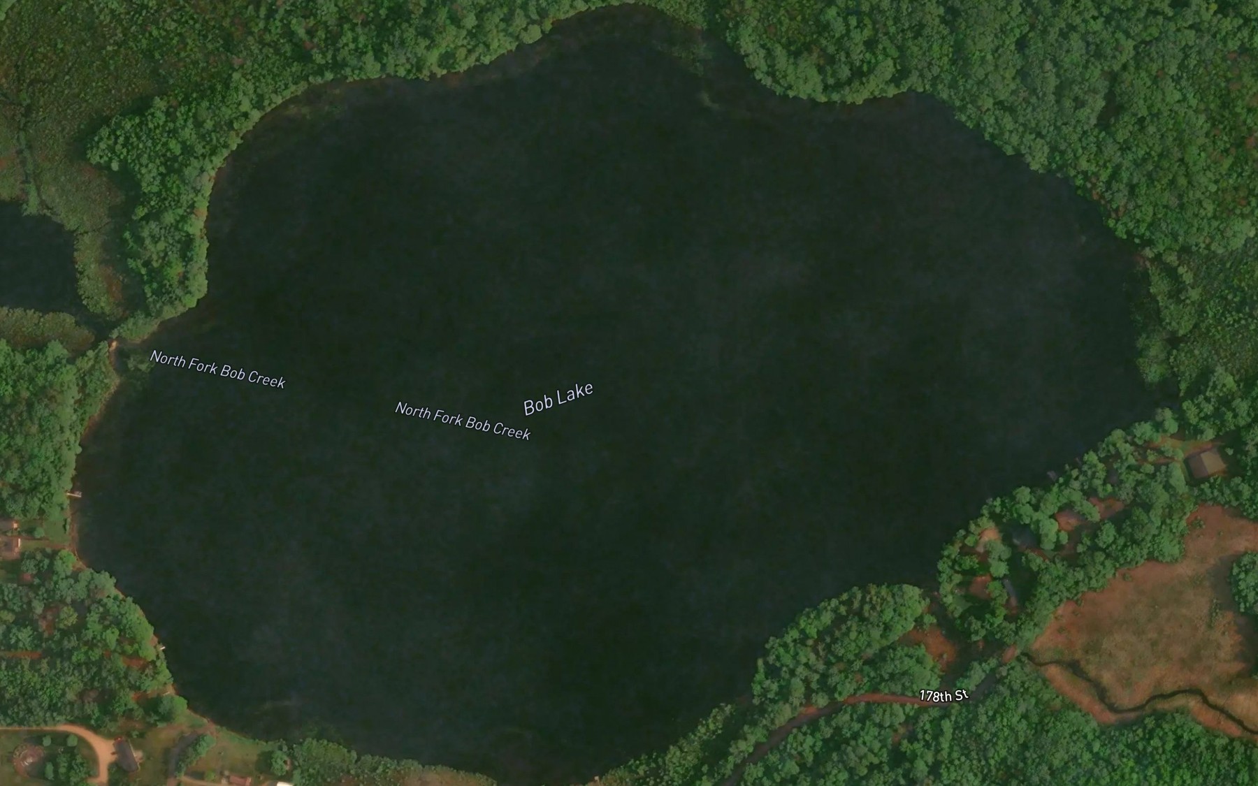 Satellite map of the Bob Lake