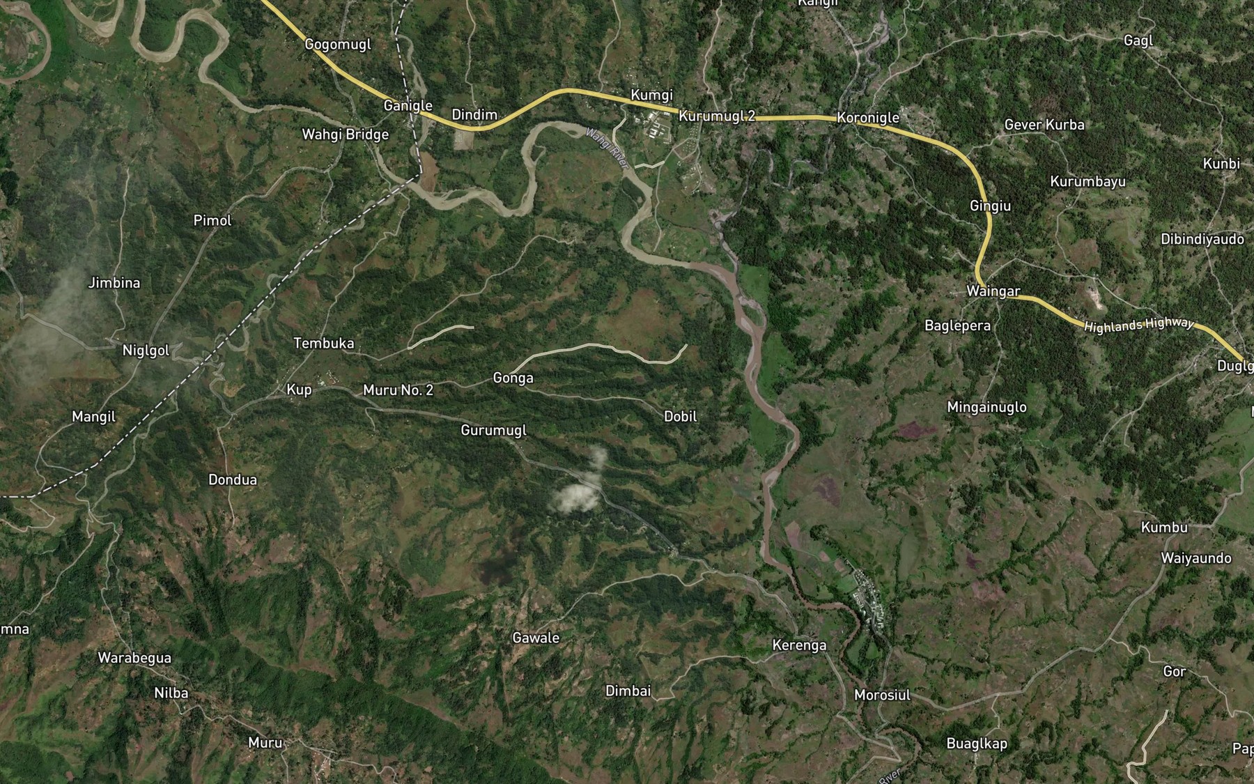 Satellite map of the Temnigl River