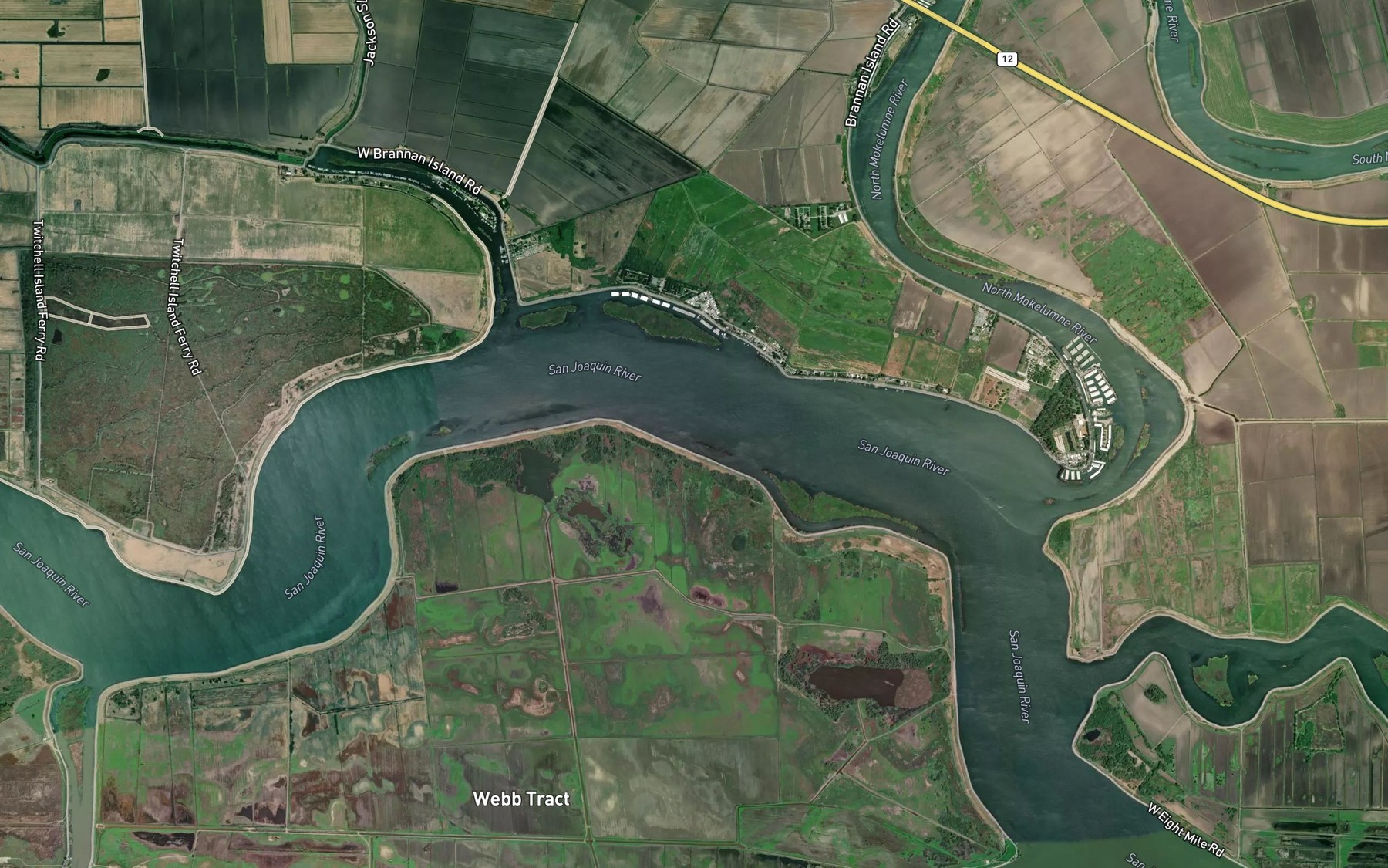 Satellite map of the Webb Reach