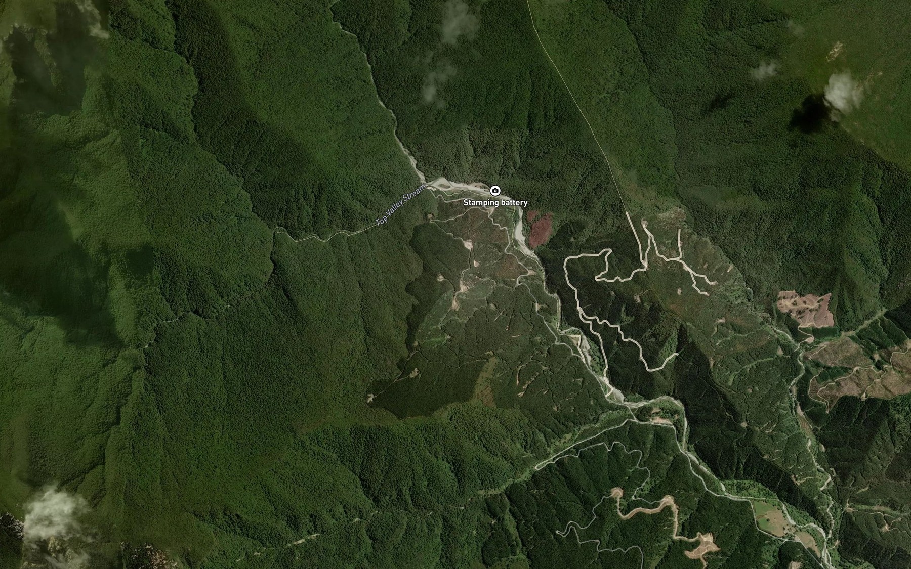Satellite map of the Boundary Creek