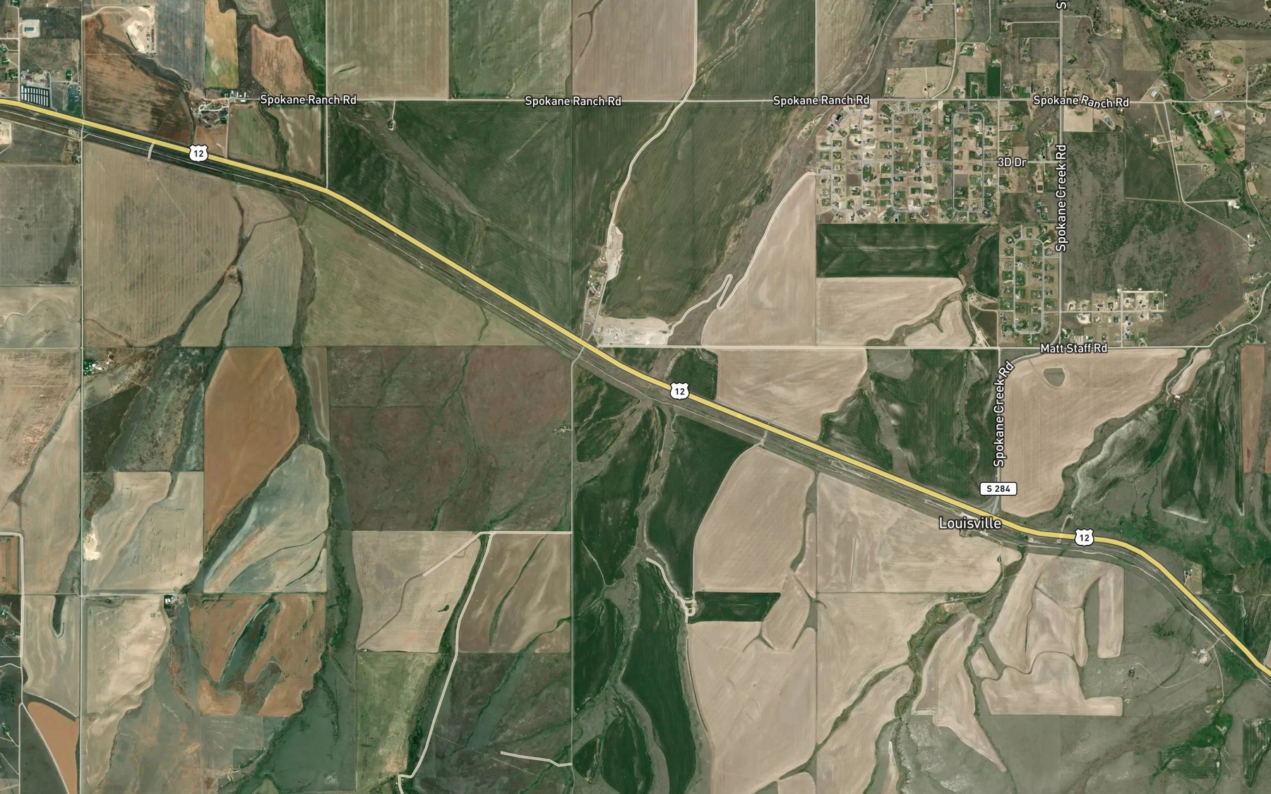 Satellite map of the Corral Creek
