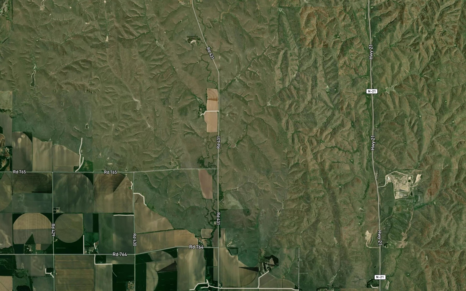 Satellite map of the Buffalo Creek Reservoir F-1