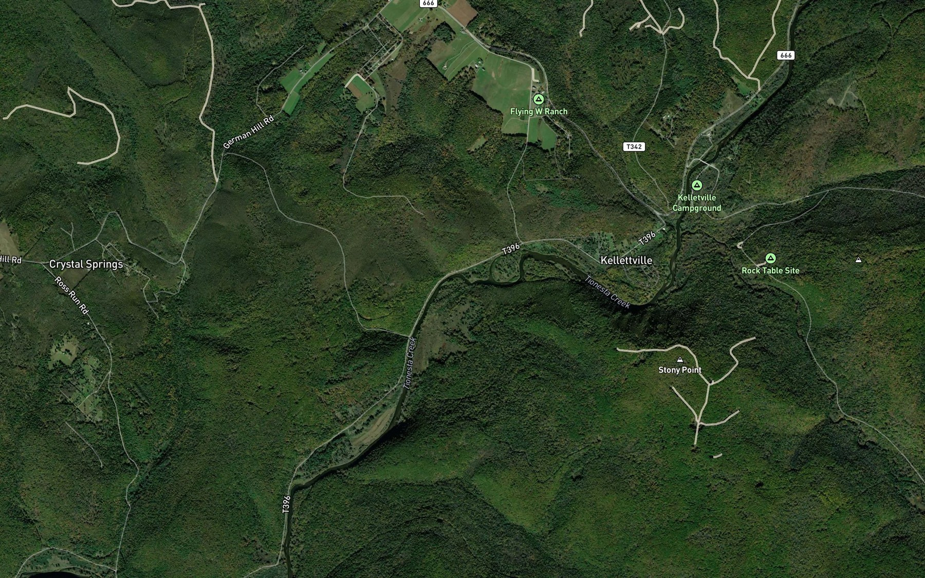 Satellite map of the Carpenter Run