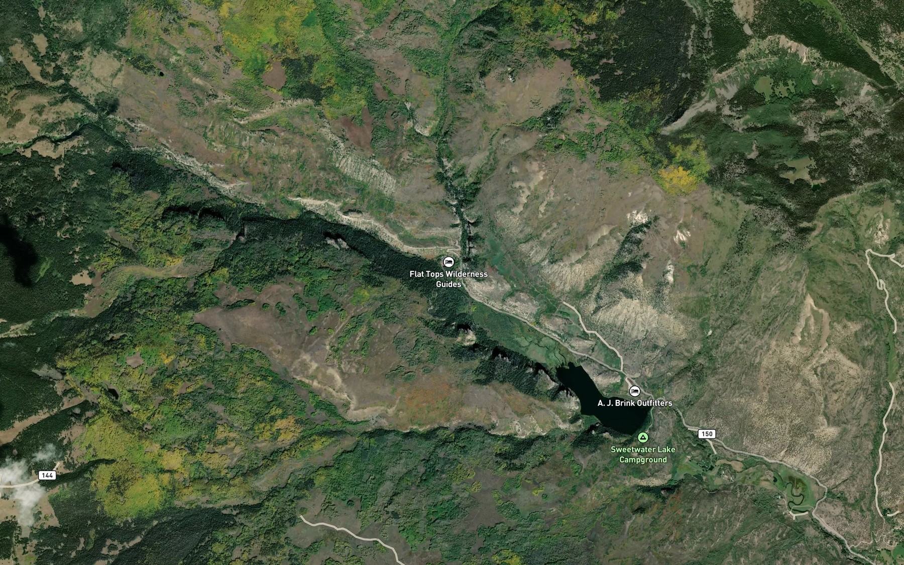 Satellite map of the Turret Creek