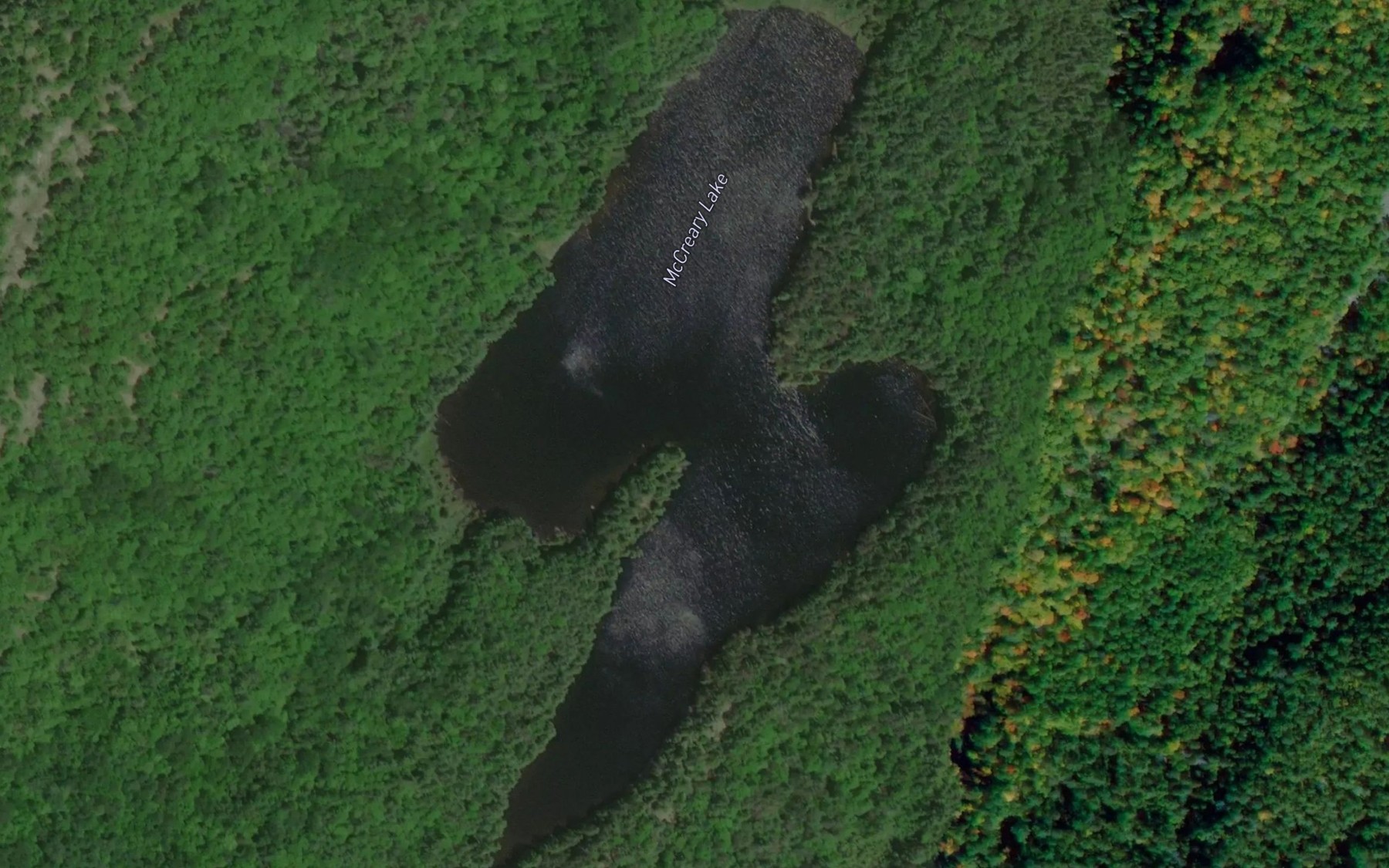 Satellite map of the McCreary Lake