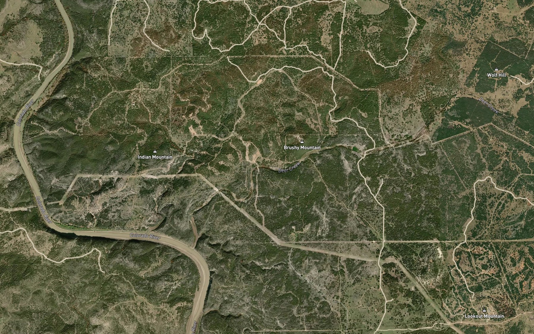 Satellite map of the Cherry Branch
