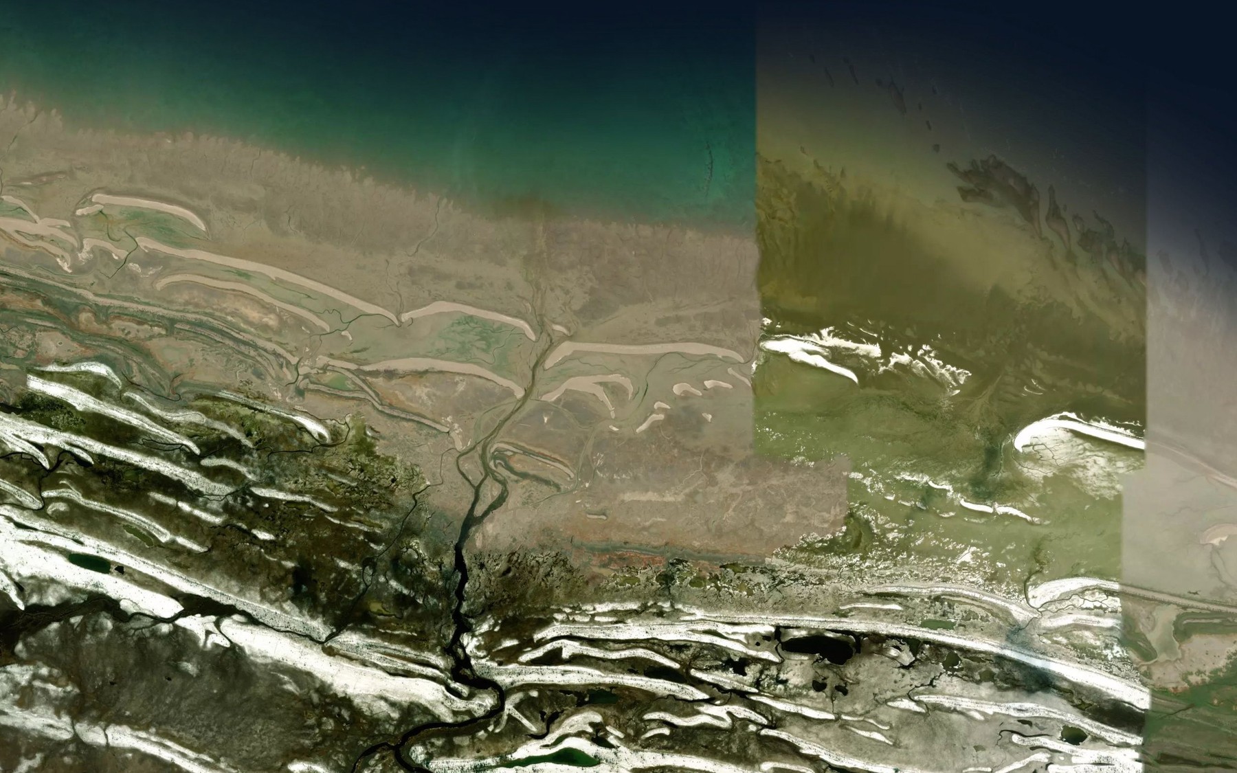 Satellite map of the Iskwaso River