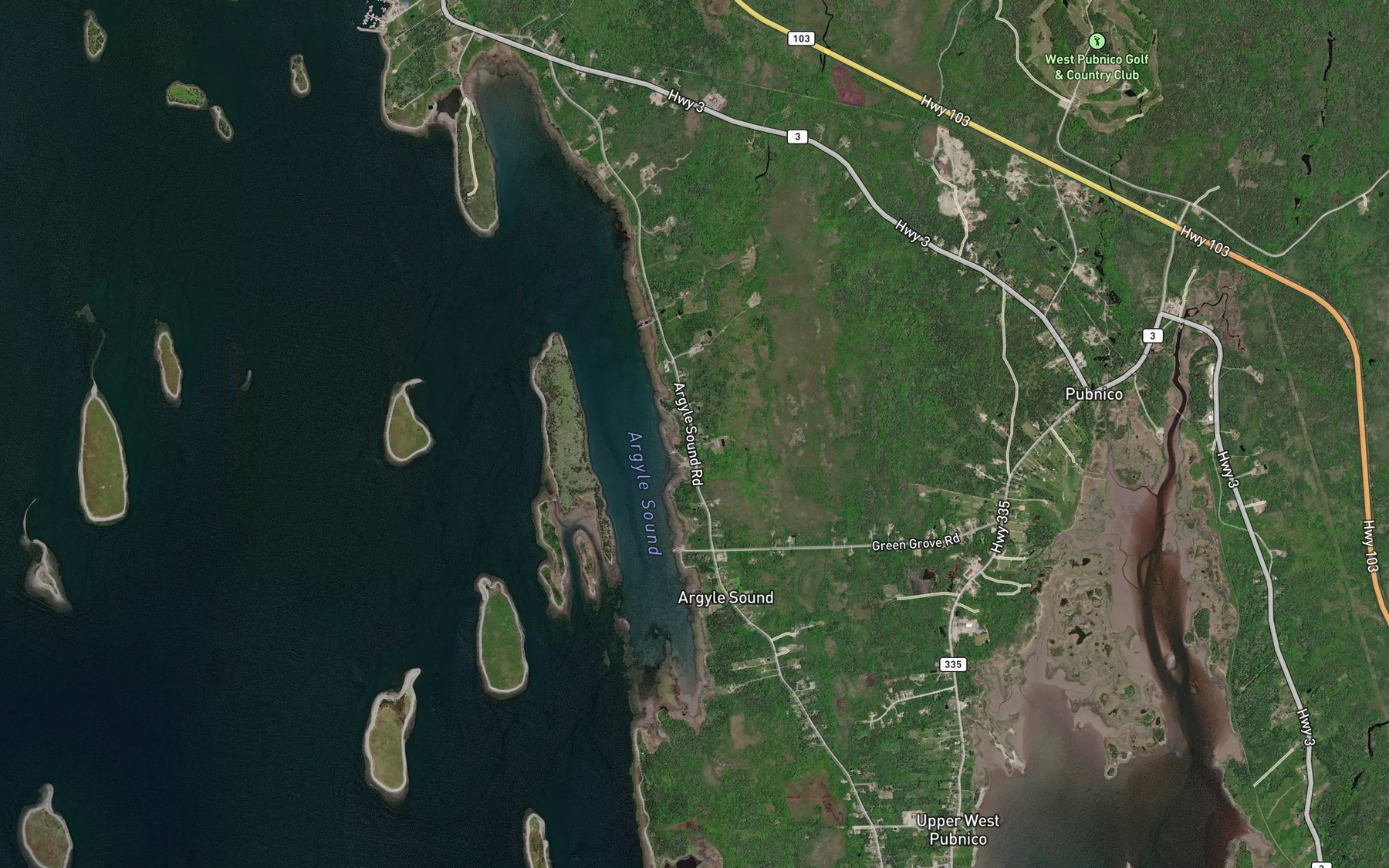 Satellite map of the Wine Brooks