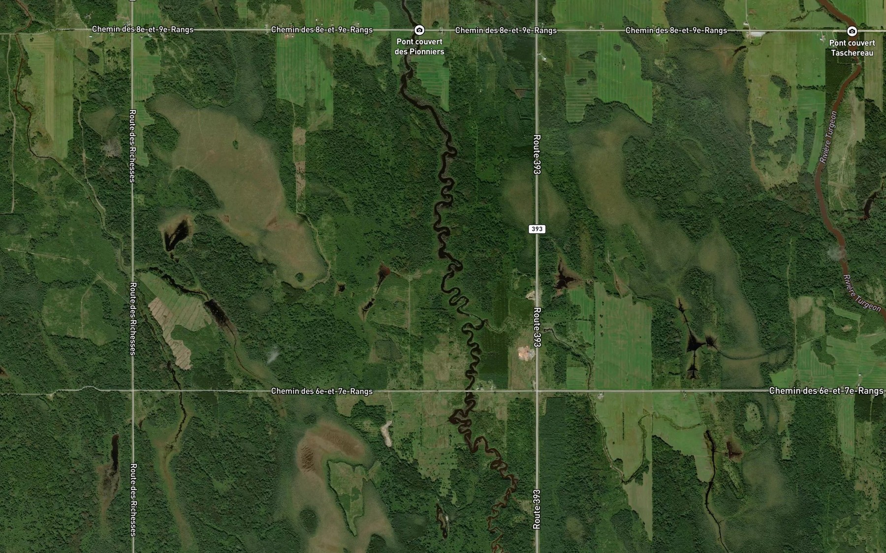 Satellite map of the Cours d'eau Ouellet