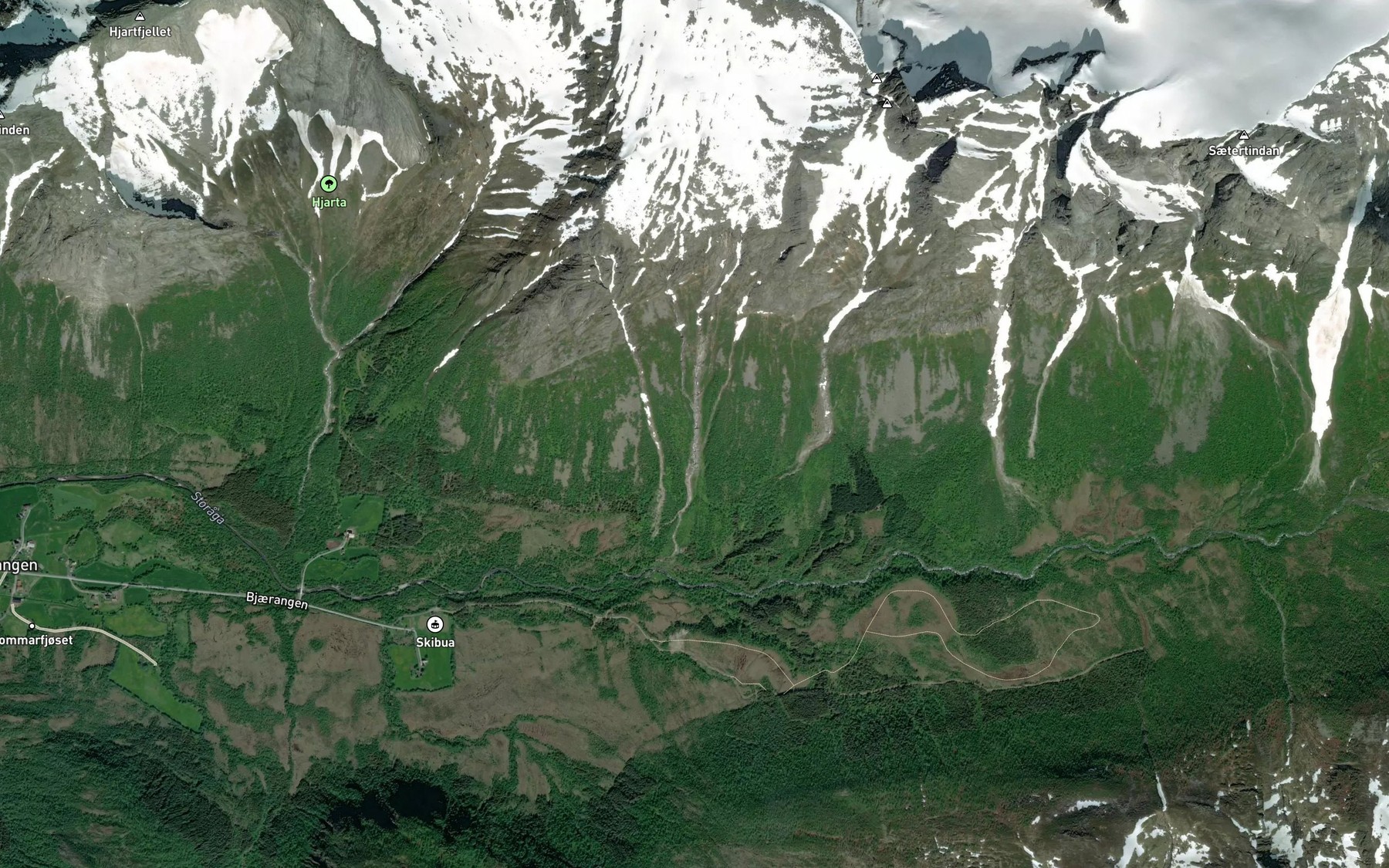 Satellite map of the Dyrrabekken