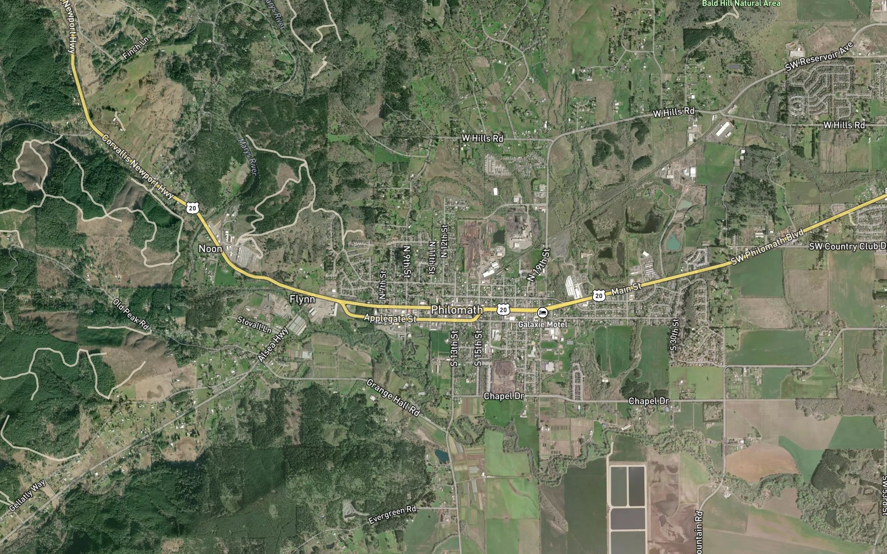 Satellite map of the Buttermilk Creek