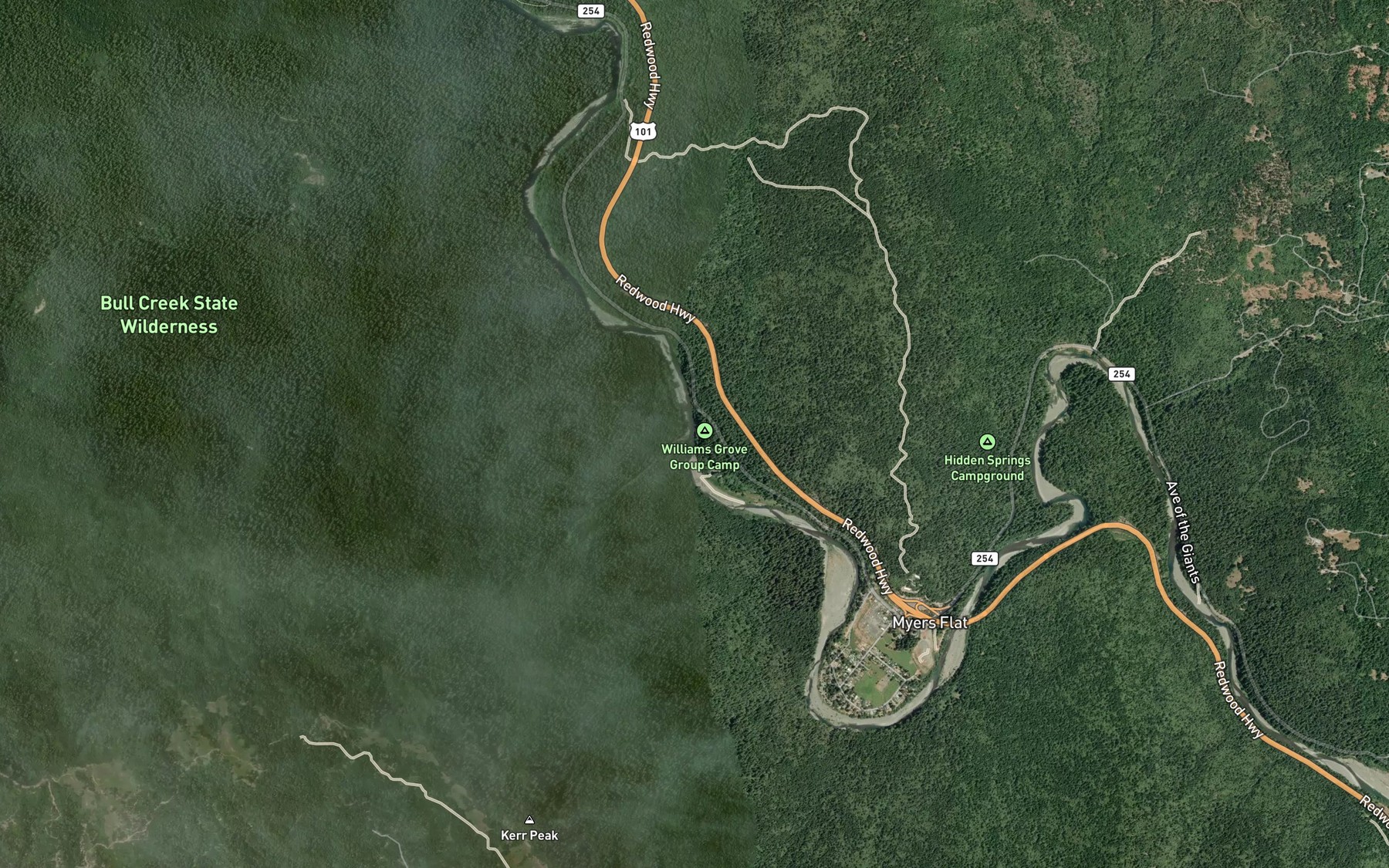 Satellite map of the Coon Creek