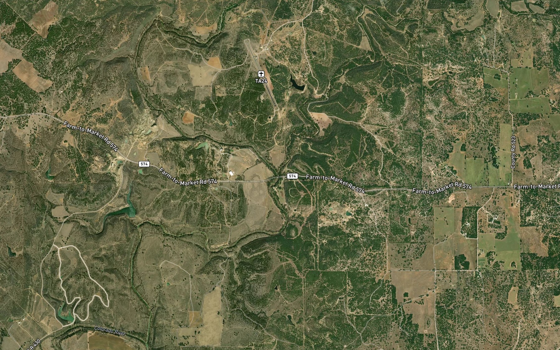 Satellite map of the Browns Creek