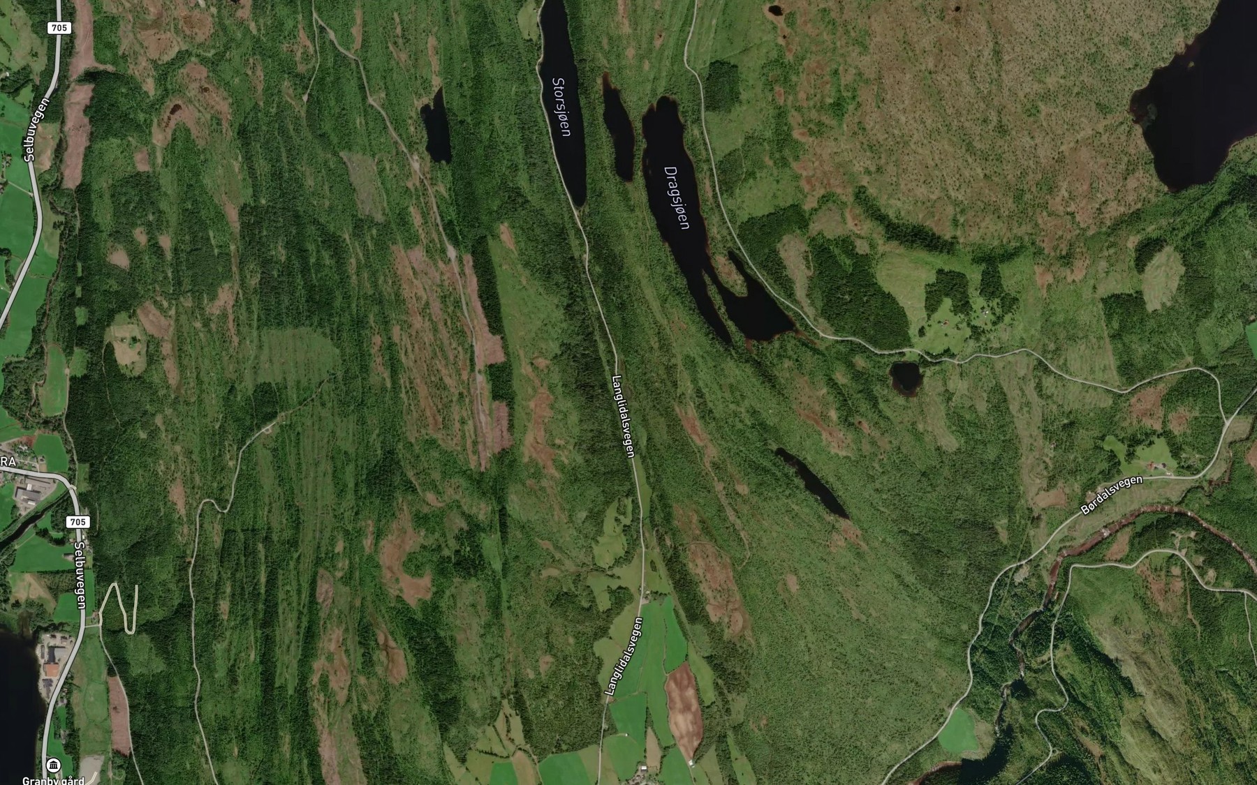 Satellite map of the Tjornan