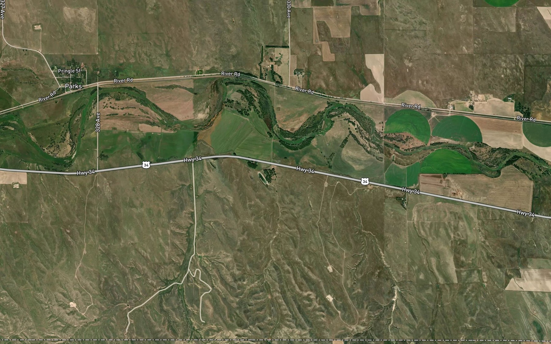 Satellite map of the Nesbit Creek
