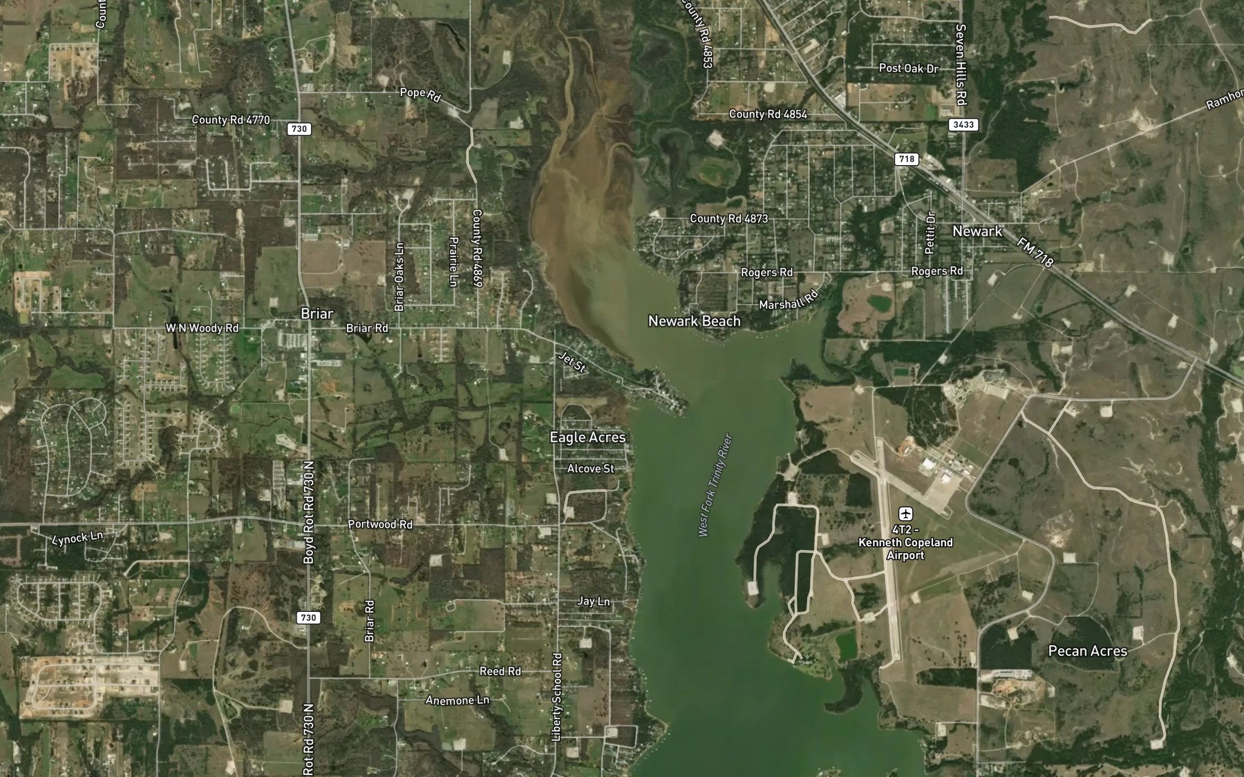 Satellite map of the Briar Creek