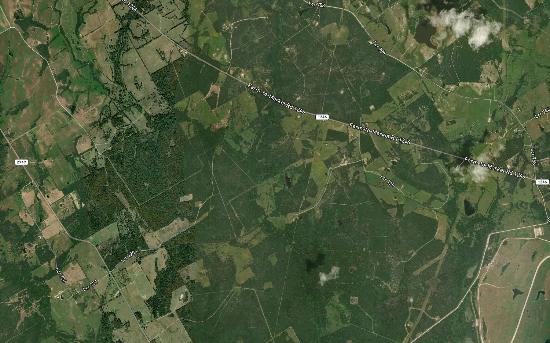 Satellite map of the Sand Branch