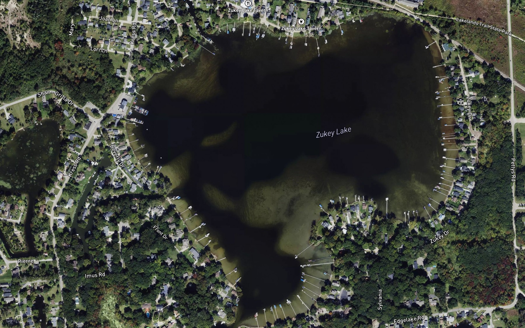 Satellite map of the Zukey Lake
